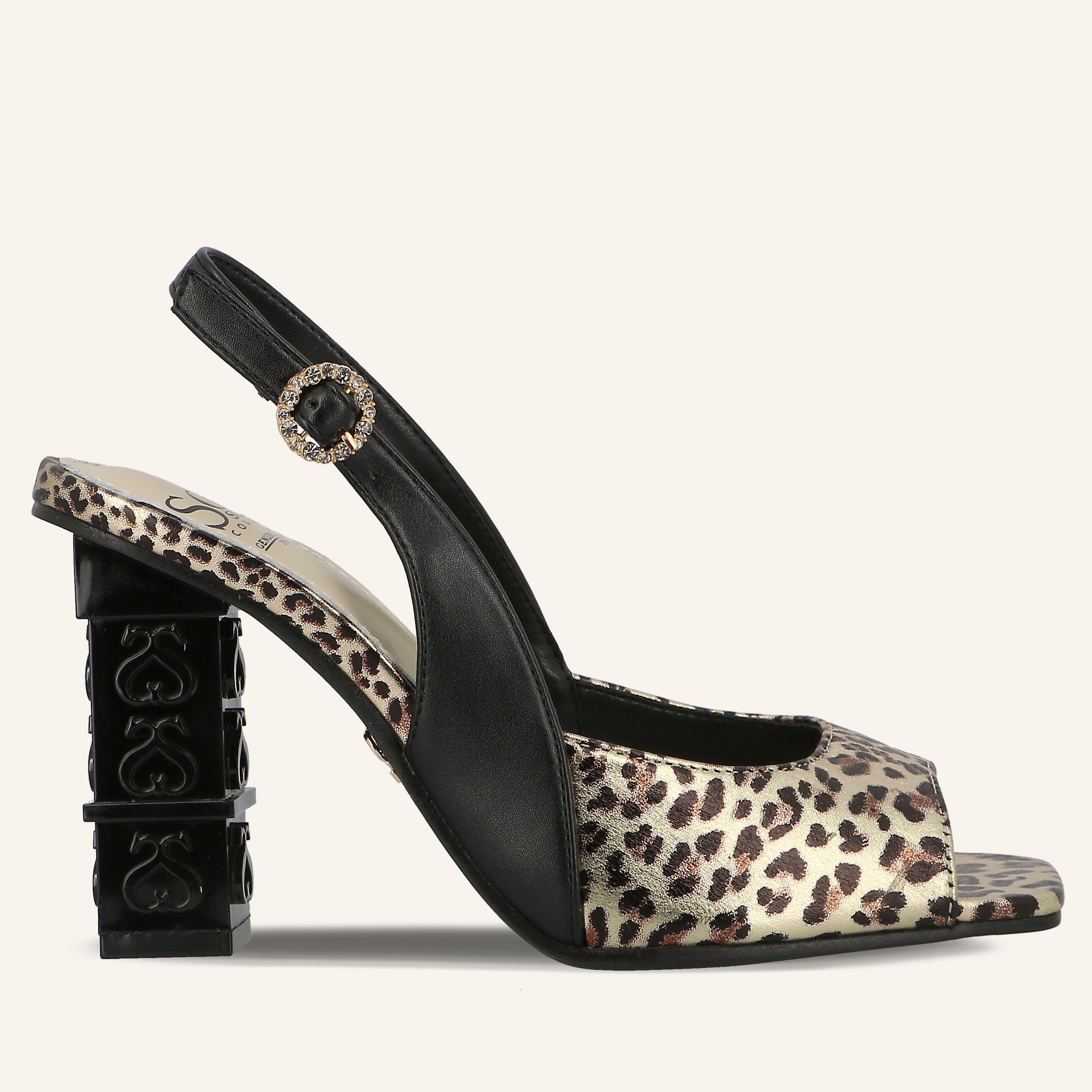 MARGOT ANIMAL GOLD BLACK - SANDALO DONNA