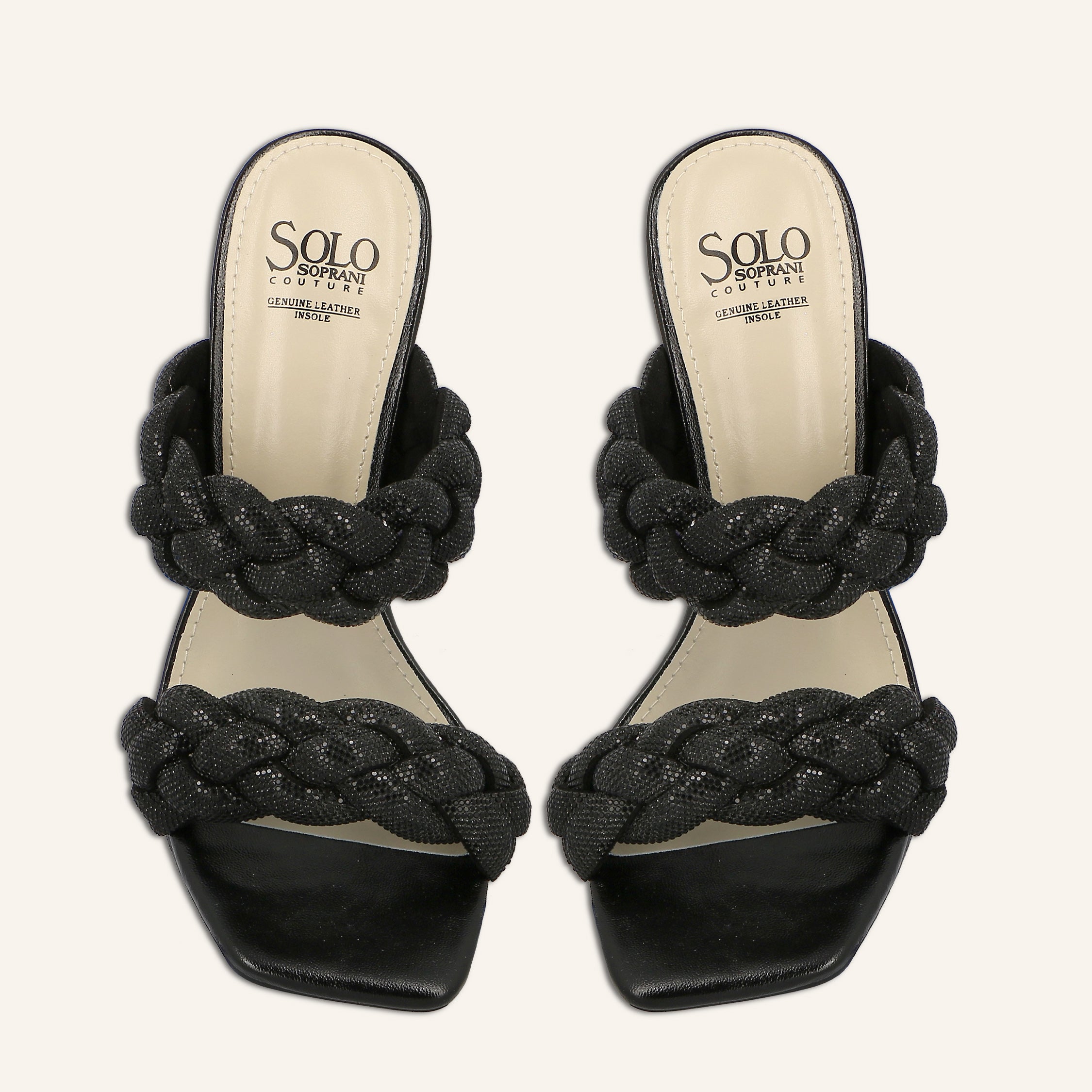 GIANNA CRYSTALS BLACK - SANDALO DONNA