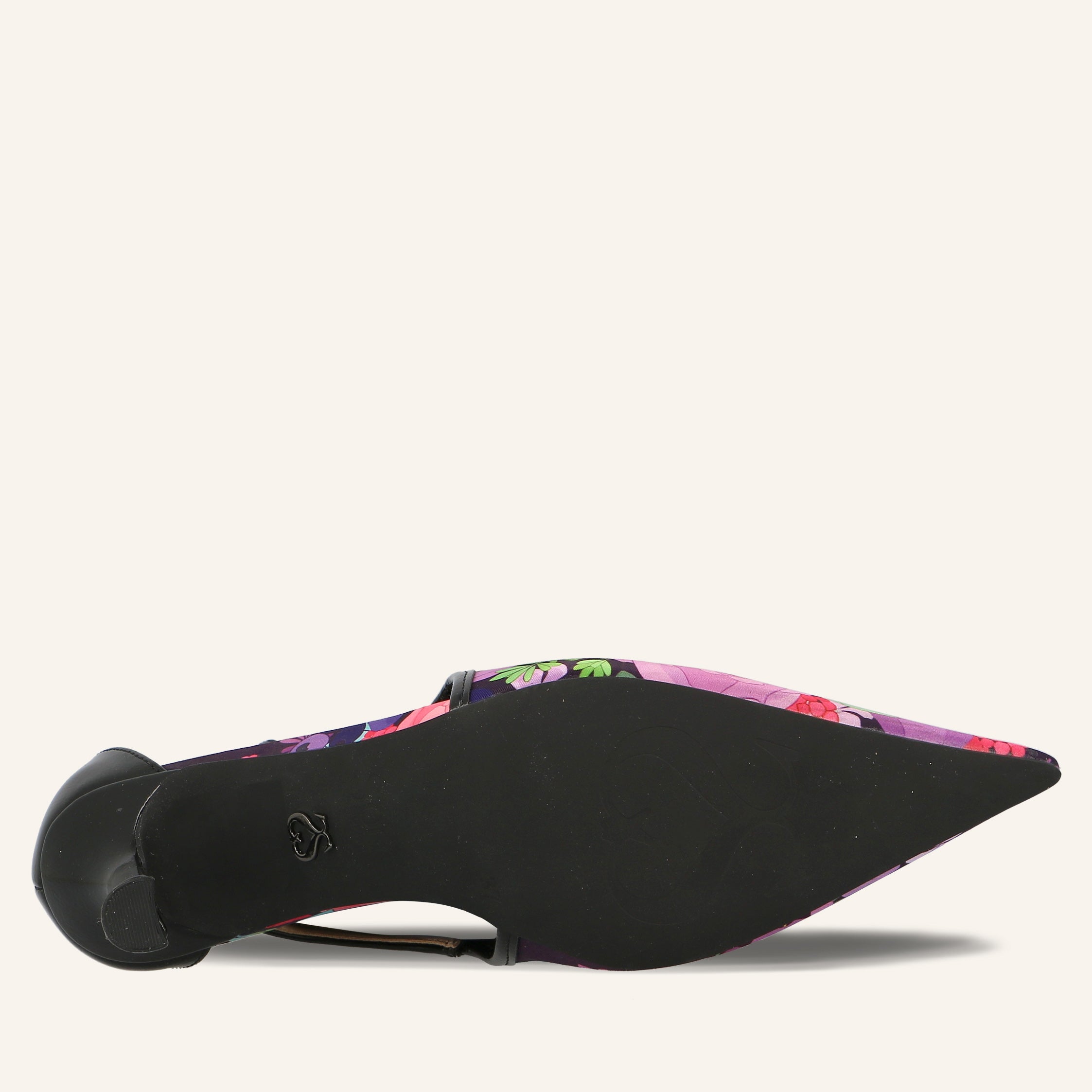 NEW KIKI SATIN PRINTING BLACK LILLA - SANDALO DONNA