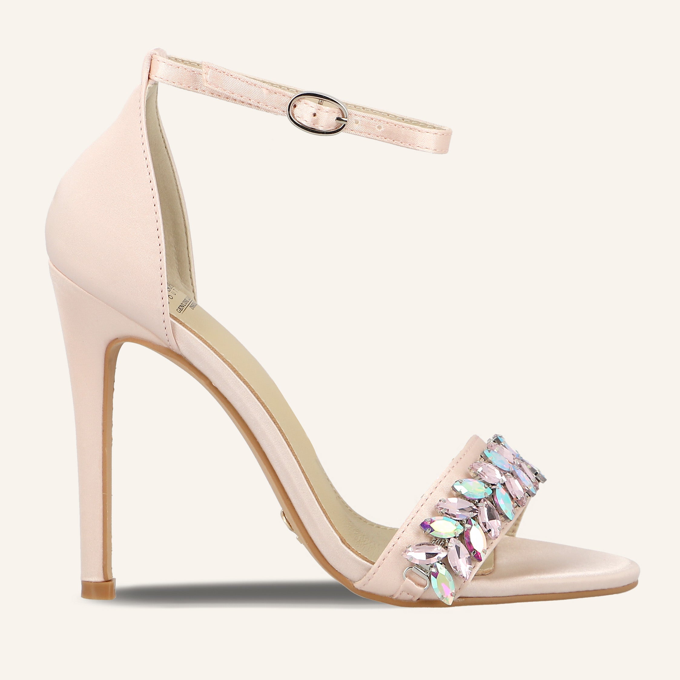 FARAH SATIN CRYSTALS NUDE - SANDALO DONNA