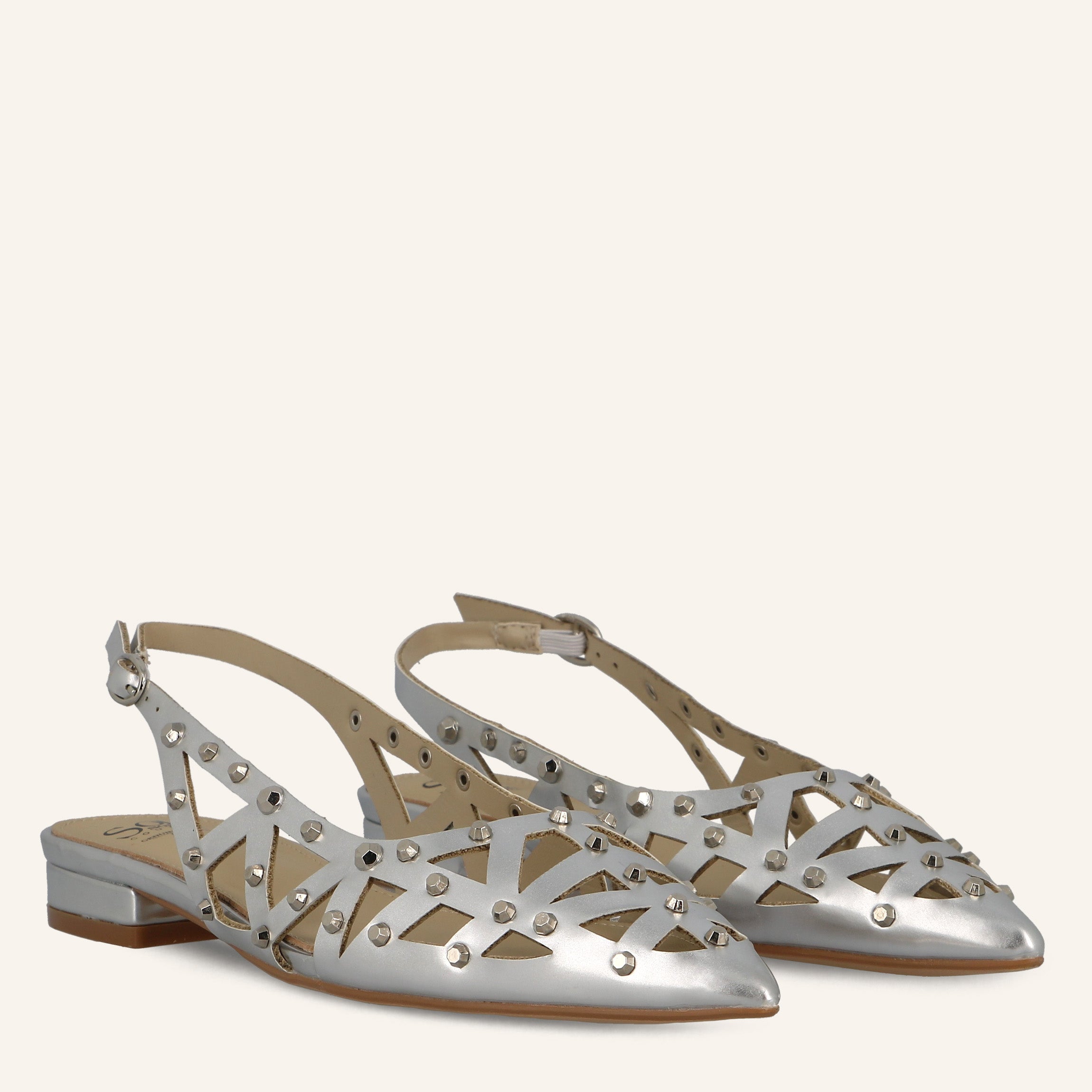 MOANA PU STUDS SILVER - SANDALO DONNA