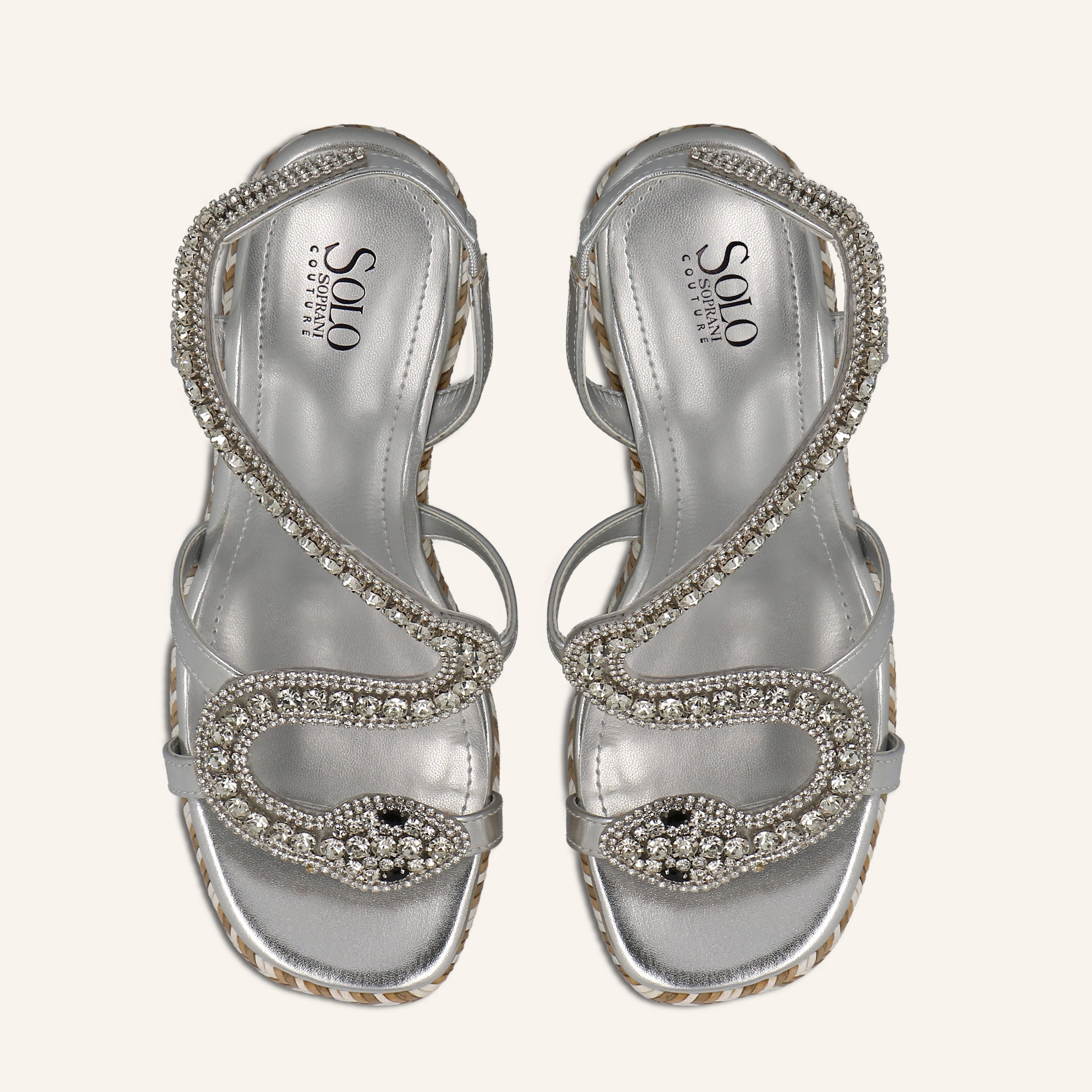 MORELIA PU METAL PATCH SNAKE SILVER - SANDALO DONNA