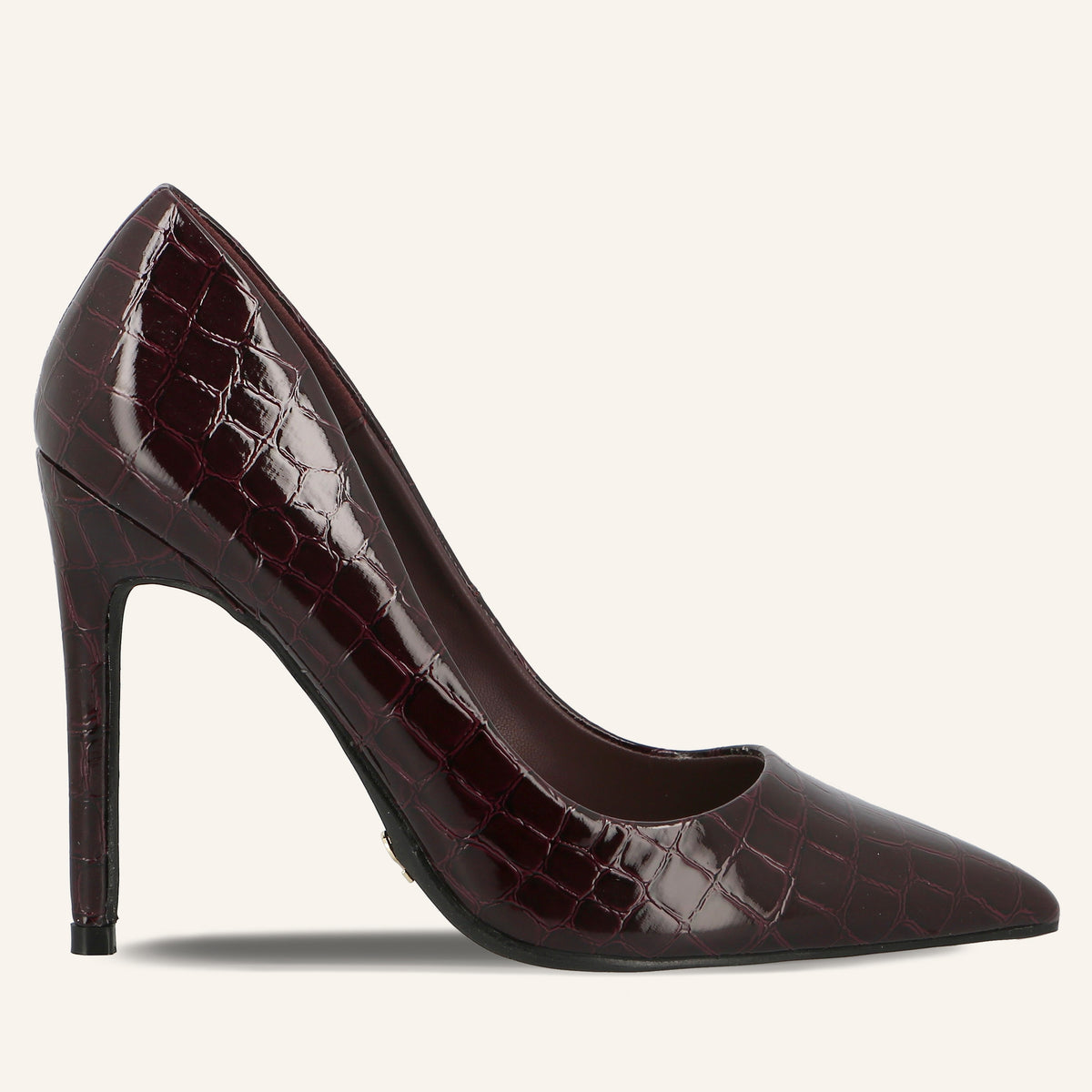 Décolleté Rock Bordeaux in Vernice Effetto Cocco | Solo Soprani