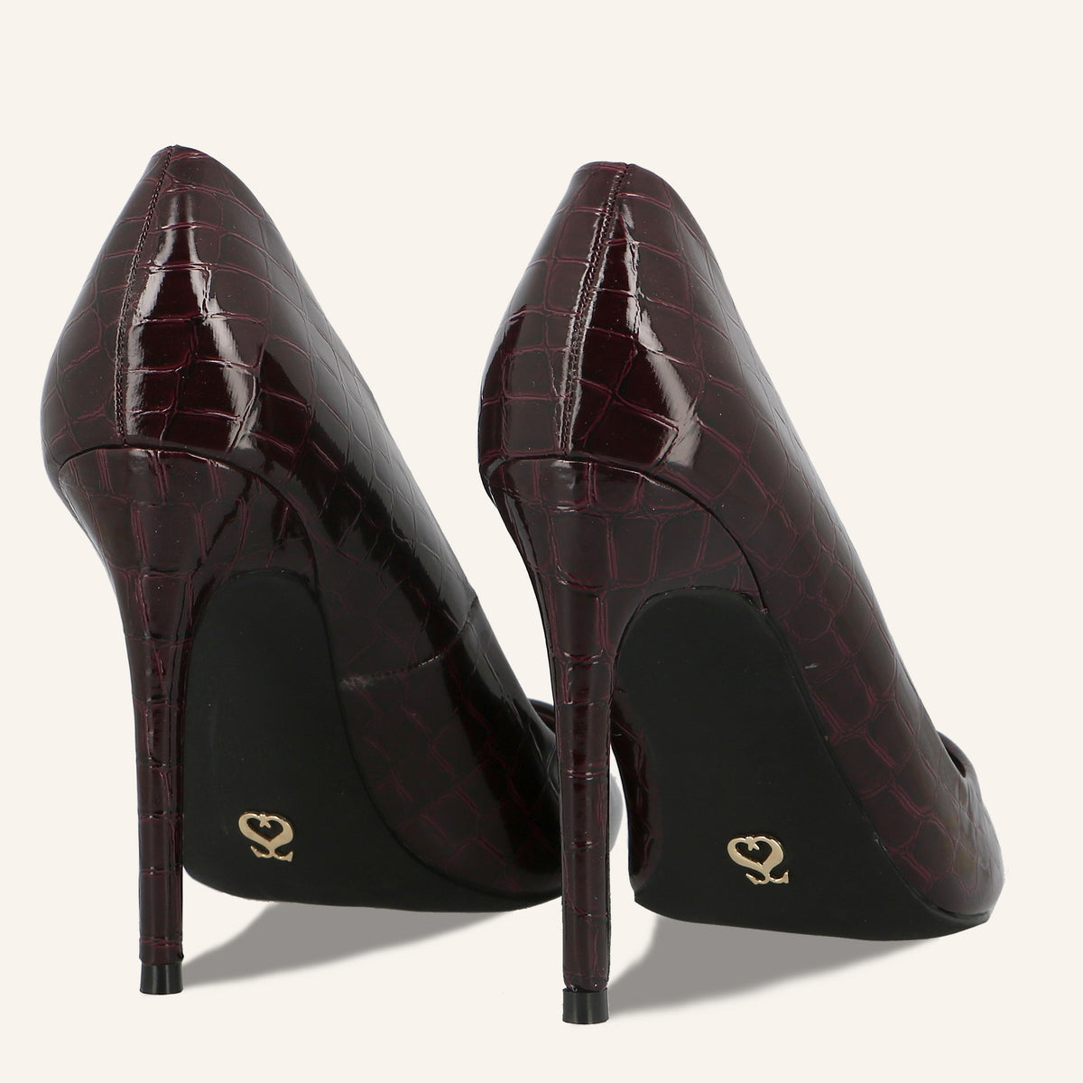 Décolleté Rock Bordeaux in Vernice Effetto Cocco | Solo Soprani
