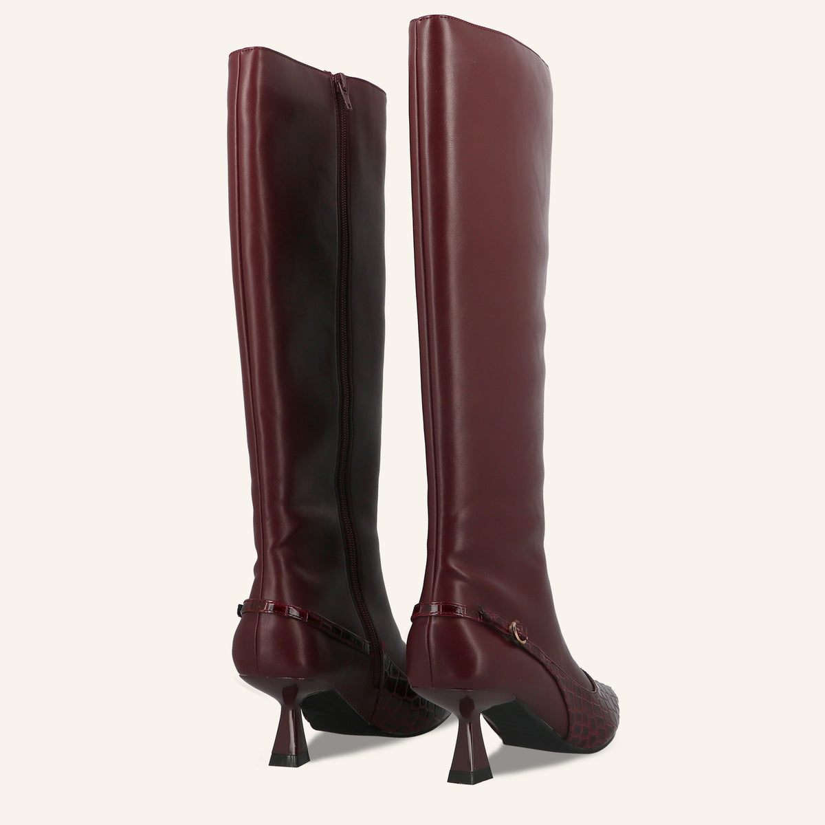 Stivale Helena Bordeaux Effetto Sling-Back con Puntale Cocco | Solo Soprani