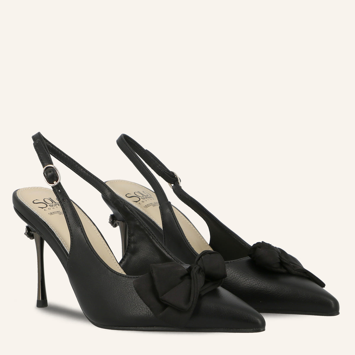 Décolleté Slingback Rose Black con Fiocco in Raso | Solo Soprani