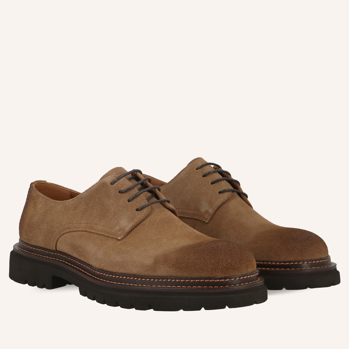 Derby Kay in Suede Marrone Chiaro | Solo Soprani