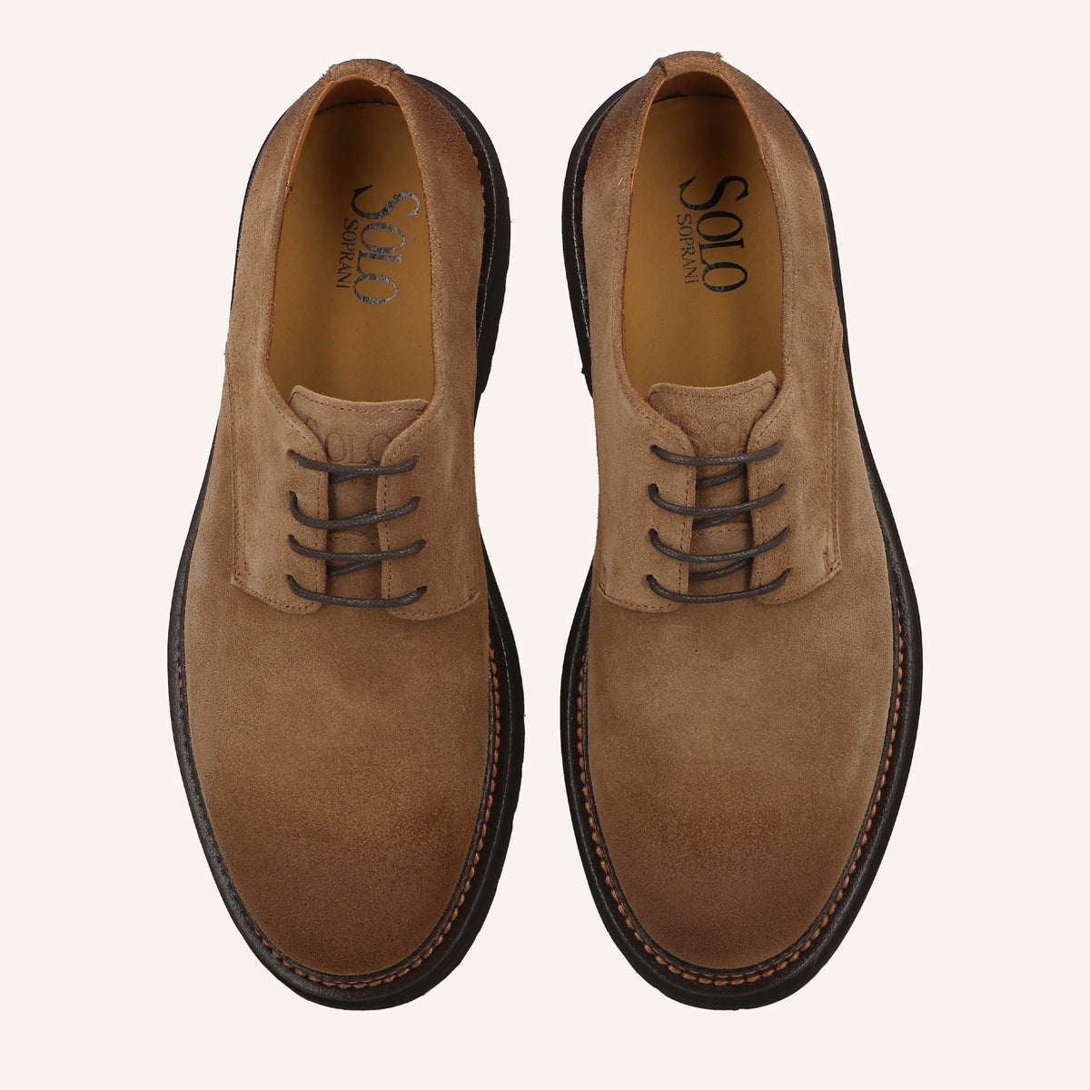 Derby Kay in Suede Marrone Chiaro | Solo Soprani