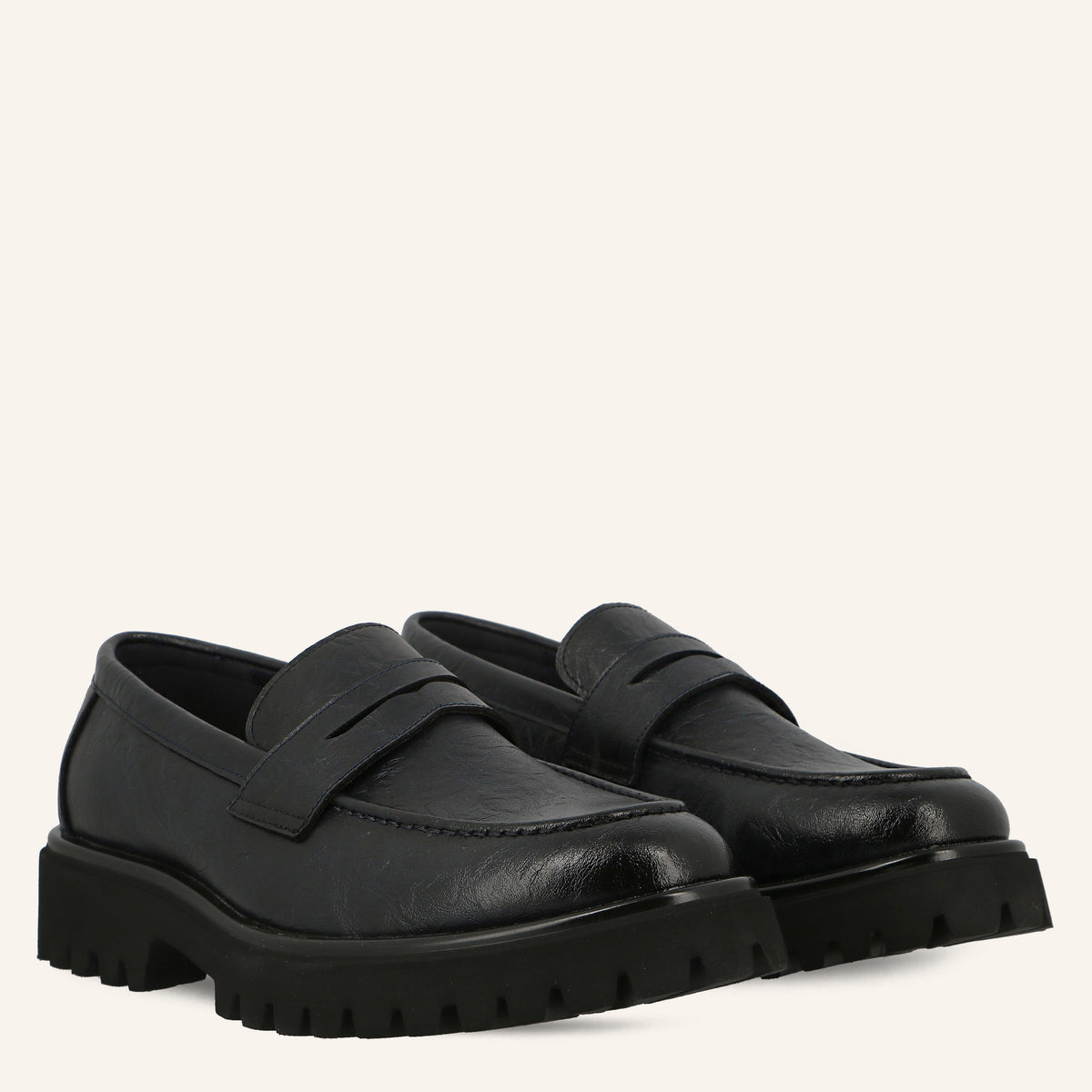 Mocassino College Bond in Pelle Blu Scuro | Solo Soprani