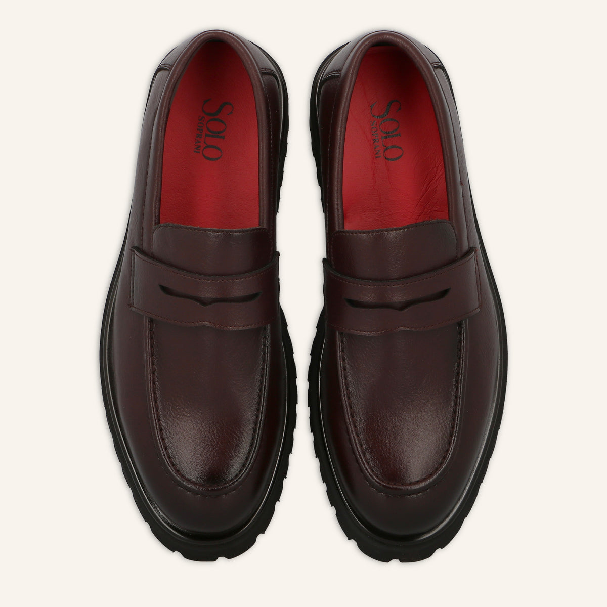 Mocassino College Bond in Pelle Bordeaux | Solo Soprani