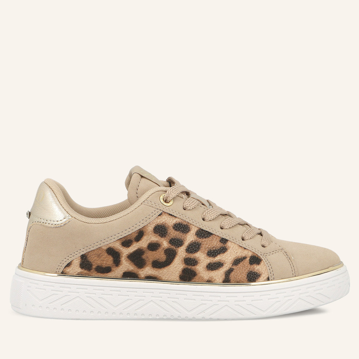 Sneakers Brigitte Cappuccino con Inserto Animalier | Solo Soprani