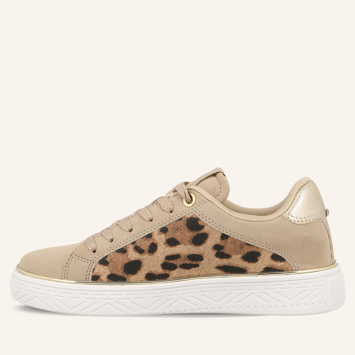 Sneakers Brigitte Cappuccino con Inserto Animalier | Solo Soprani
