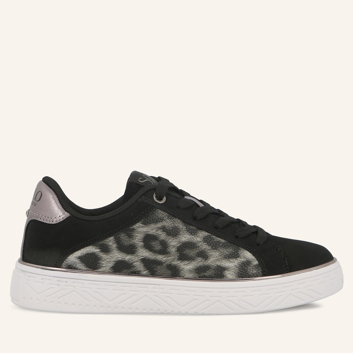 Sneakers Brigitte Black con Inserto Animalier | Solo Soprani
