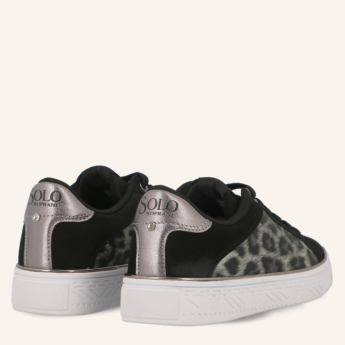 Sneakers Brigitte Black con Inserto Animalier | Solo Soprani