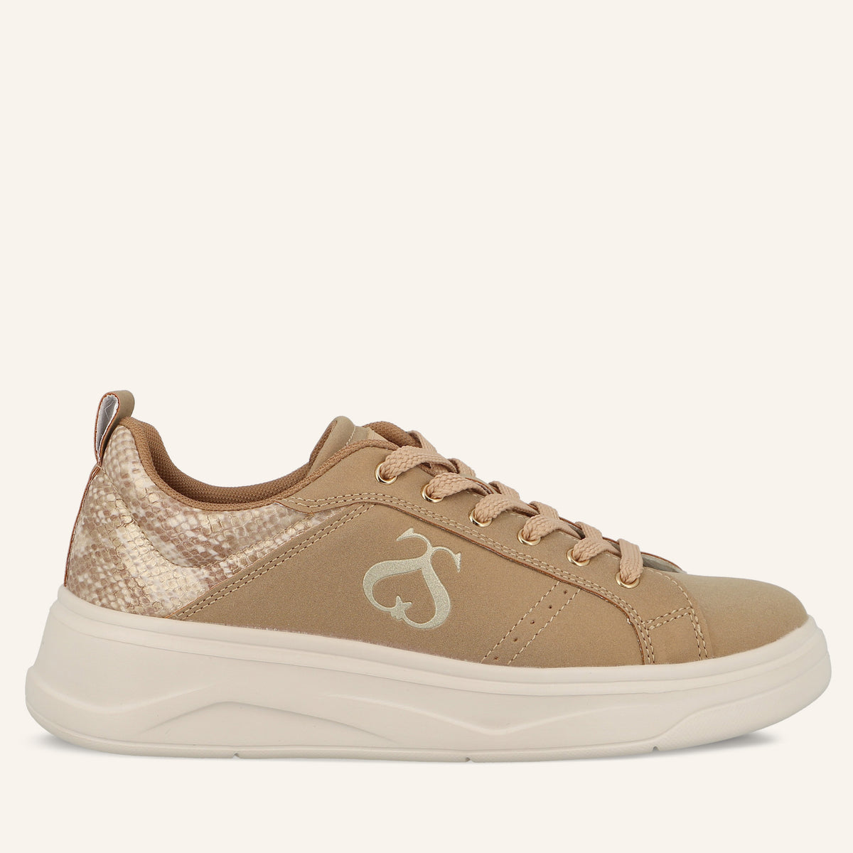 Sneakers Jimmy Cuoio con Dettaglio Pitonato | Solo Soprani