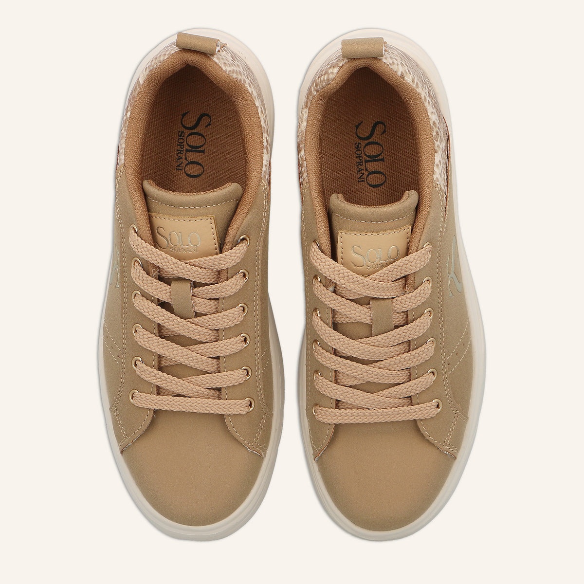 Sneakers Jimmy Cuoio con Dettaglio Pitonato | Solo Soprani