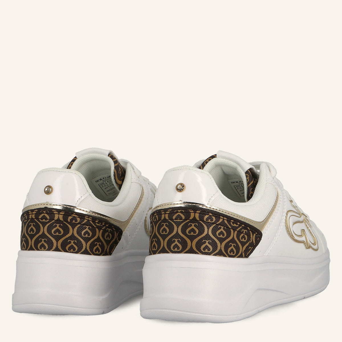 Sneakers Patent Logo White con Dettaglio Monogram | Solo Soprani