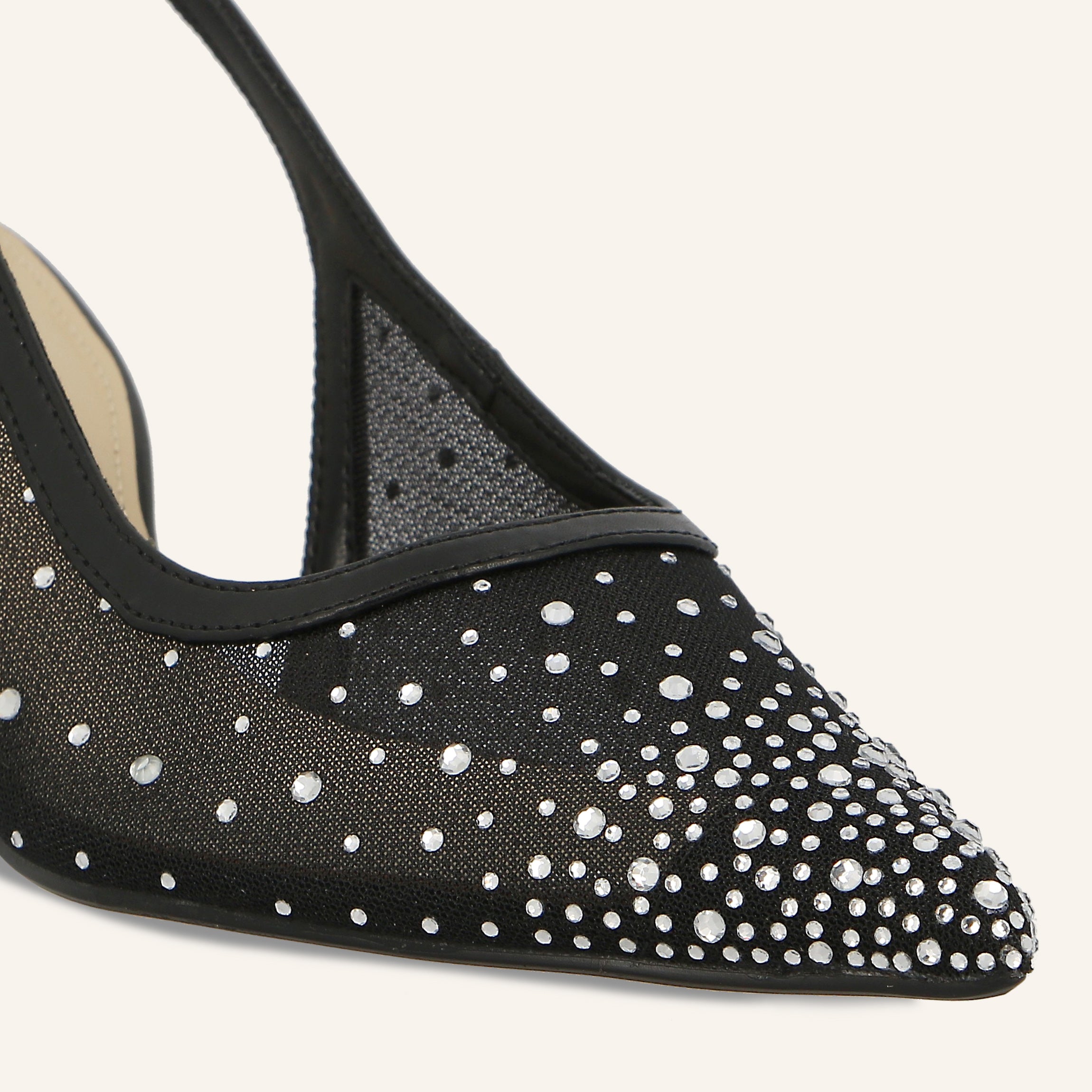 HELENA TRANSPARENT NET CRYSTALS BLACK - SANDALO DONNA
