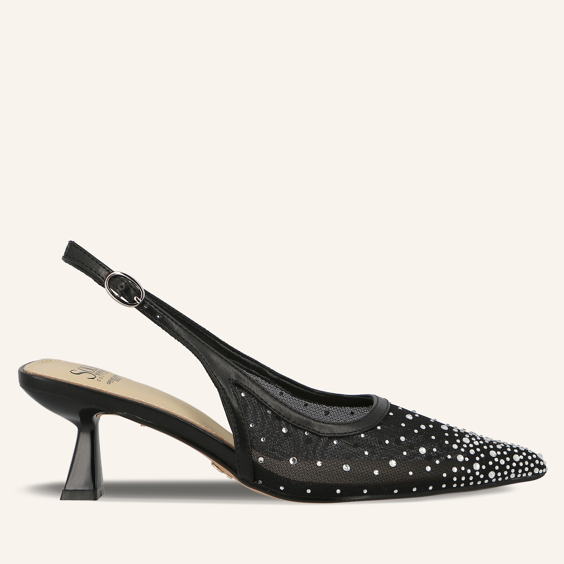 HELENA TRANSPARENT NET CRYSTALS BLACK - SANDALO DONNA