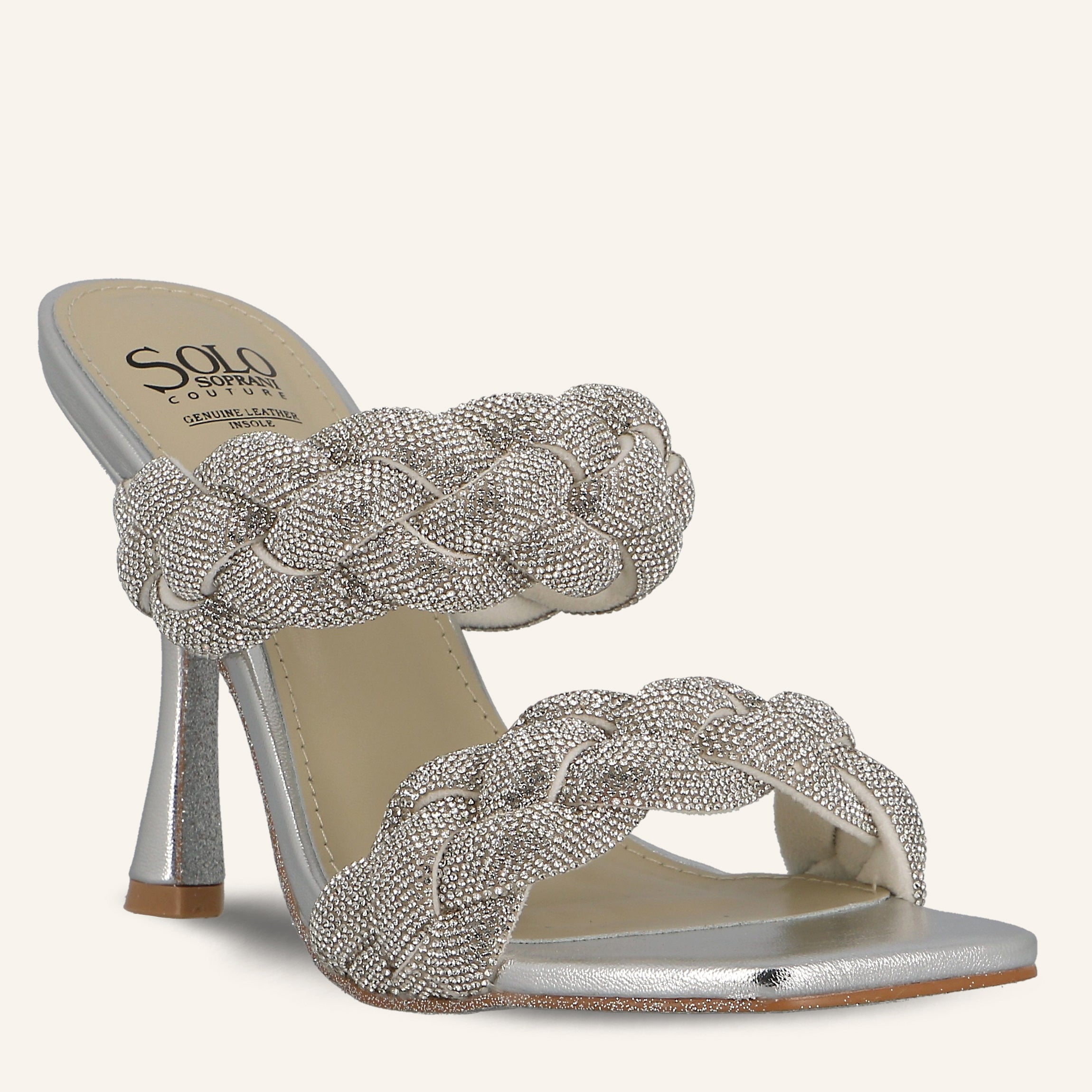 GIANNA CRYSTALS SILVER - SANDALO DONNA