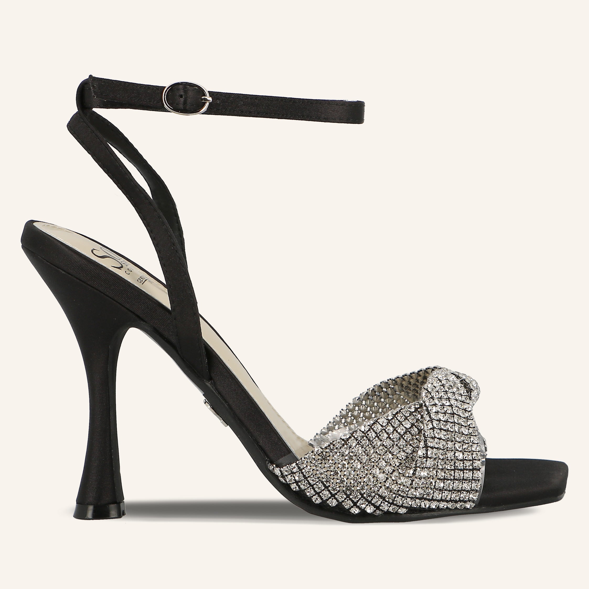 SATIN CRYSTALS BLACK - SANDALO DONNA