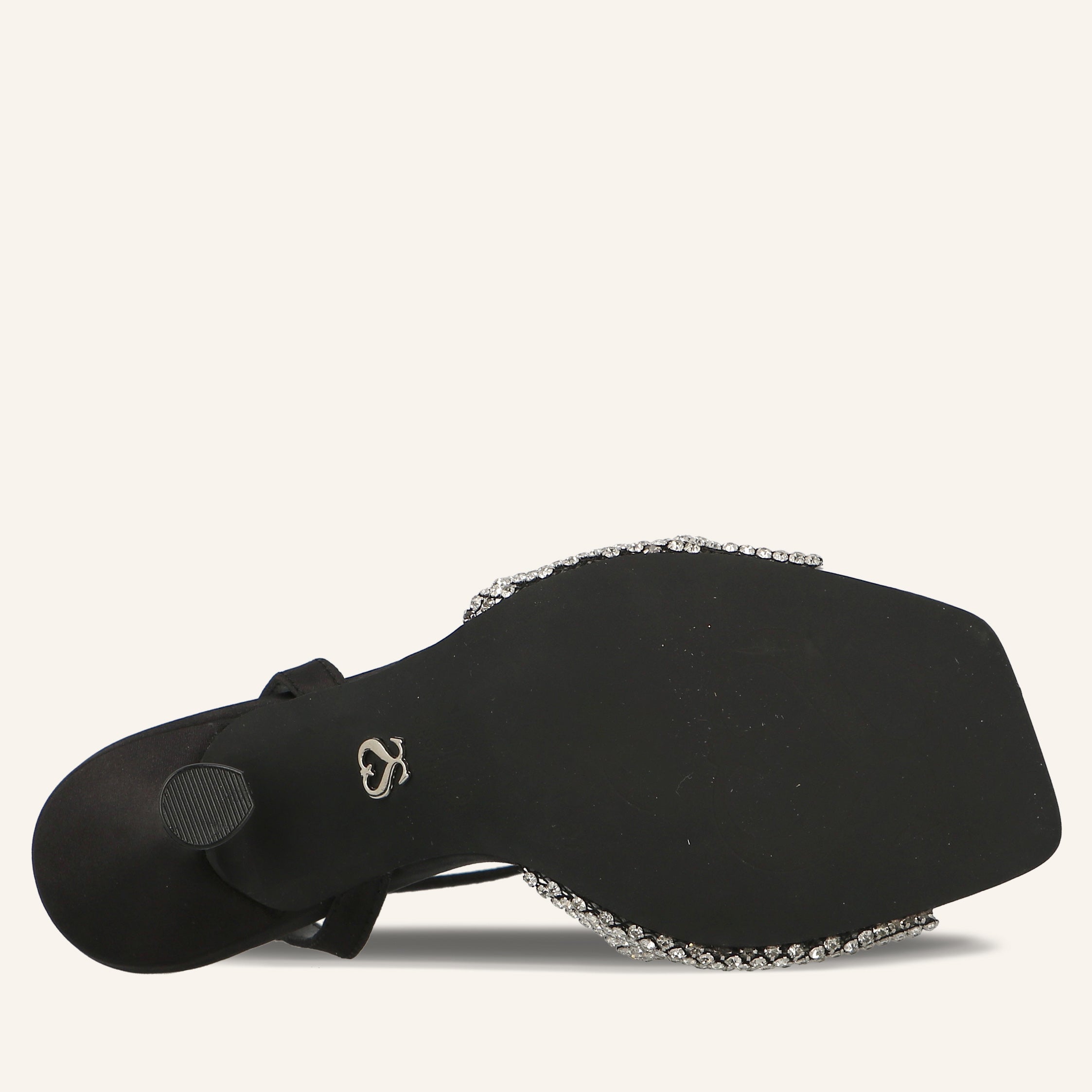 SATIN CRYSTALS BLACK - SANDALO DONNA