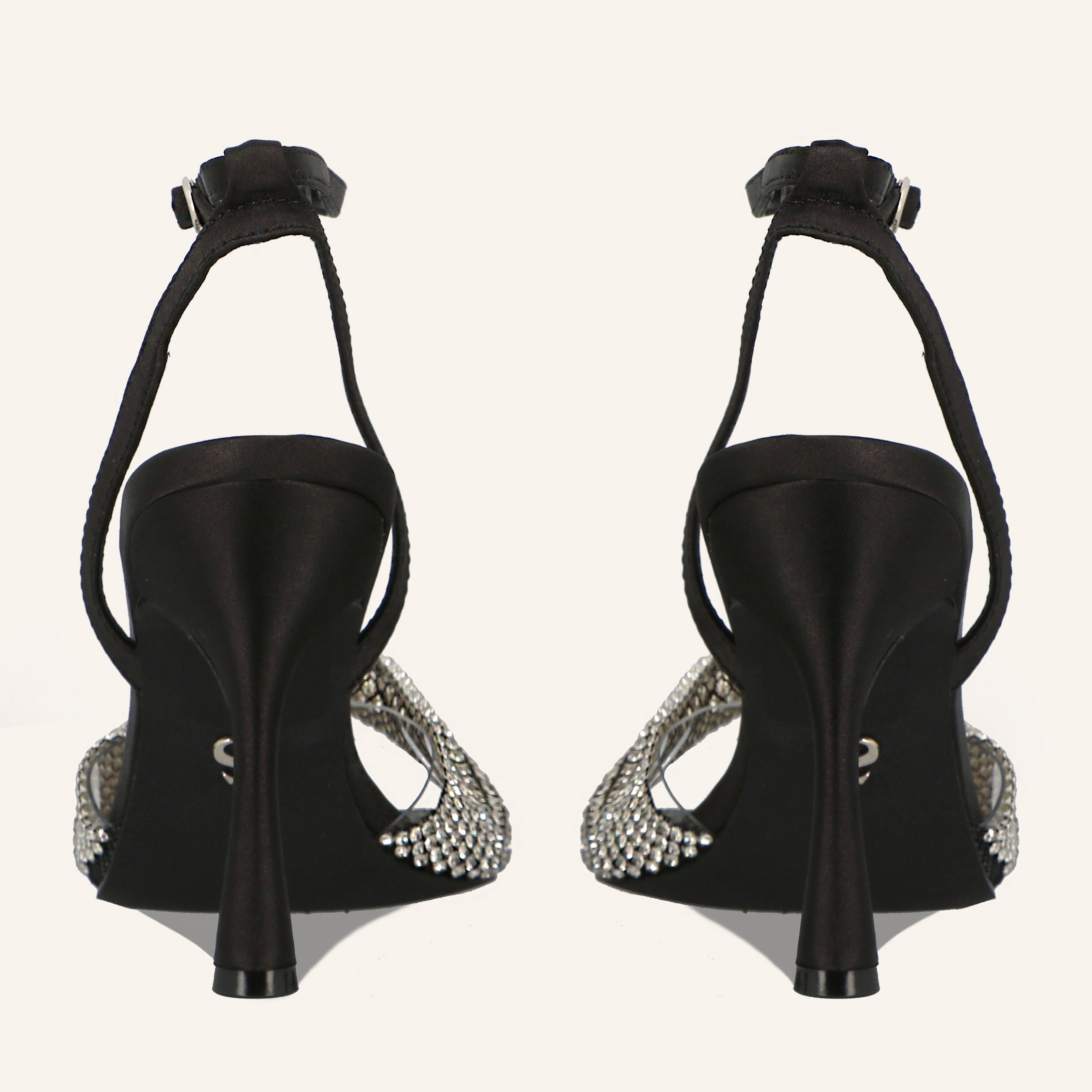 SATIN CRYSTALS BLACK - SANDALO DONNA