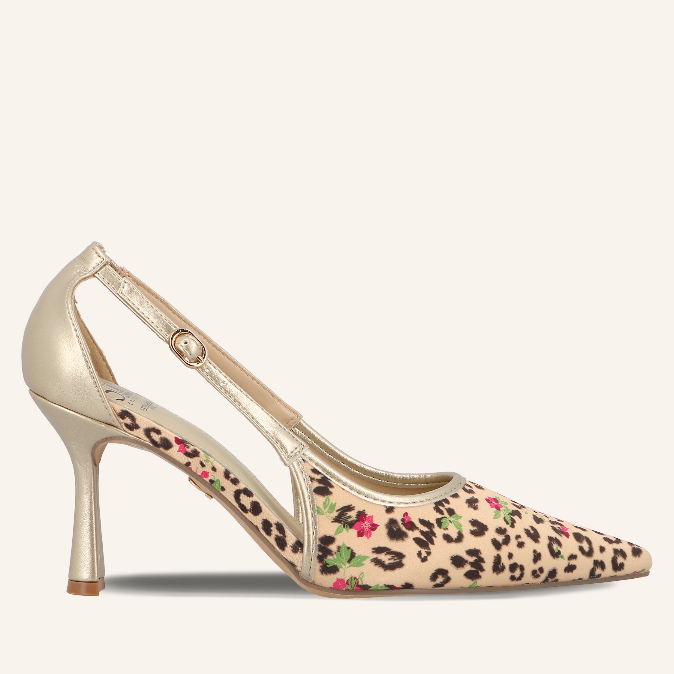 NEW KIKI SATIN PRINTING BLACK PLATINO - SANDALO DONNA