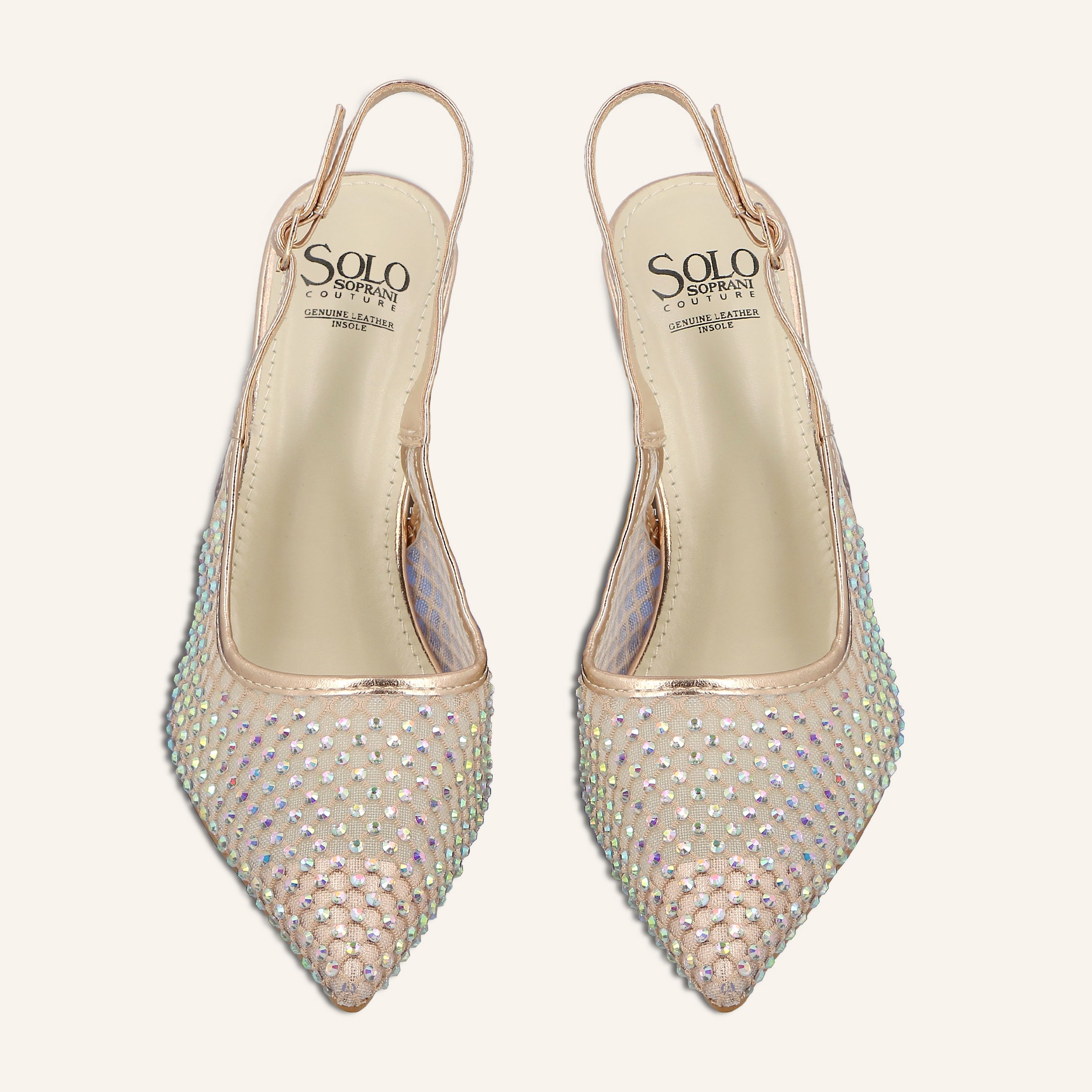 ROSE TRANSPARENT NET CRYSTALS NUDE/LT BRONZE - SANDALO DONNA