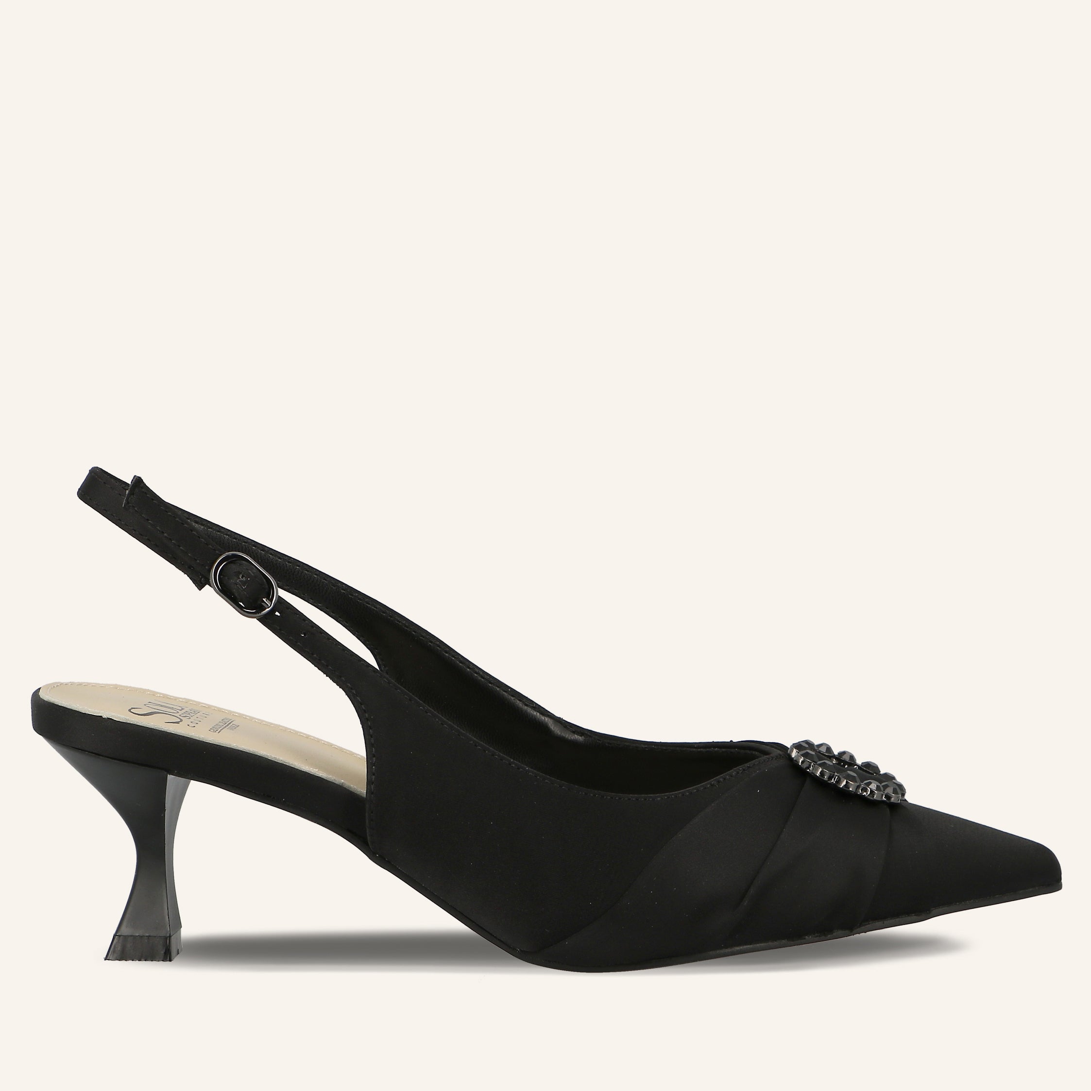 MEGGIE SATIN BLACK - SANDALO DONNA