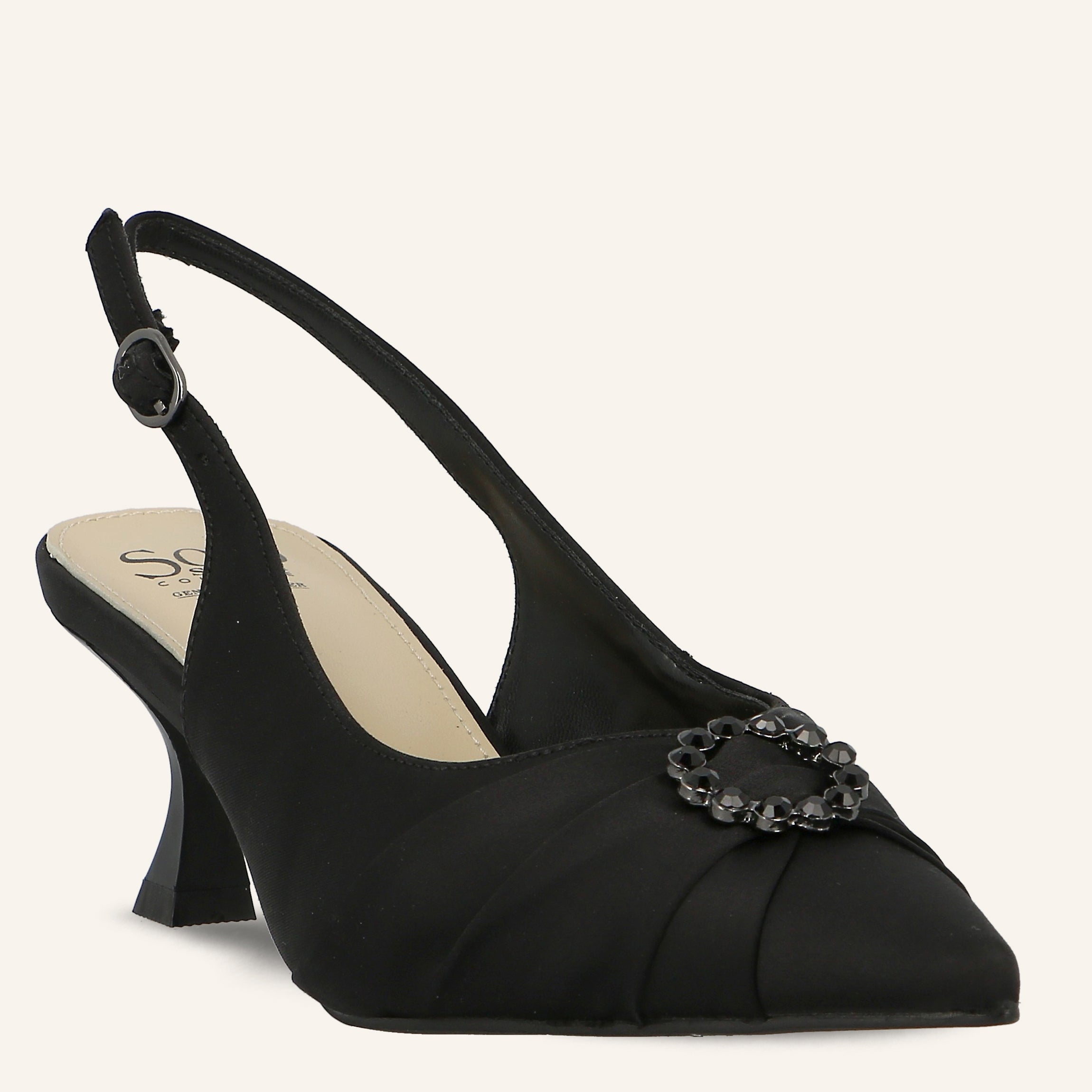 MEGGIE SATIN BLACK - SANDALO DONNA