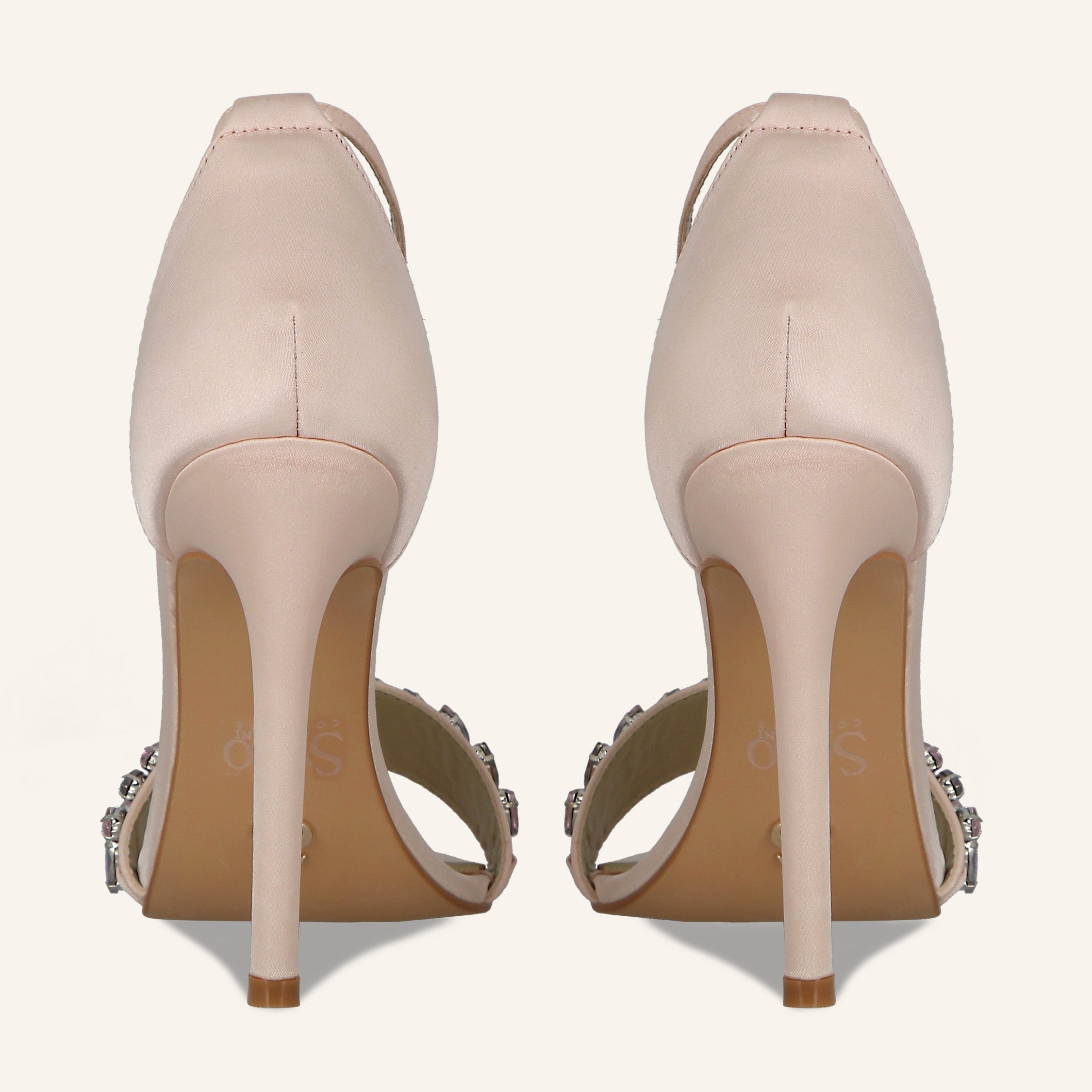 FARAH SATIN CRYSTALS NUDE - SANDALO DONNA