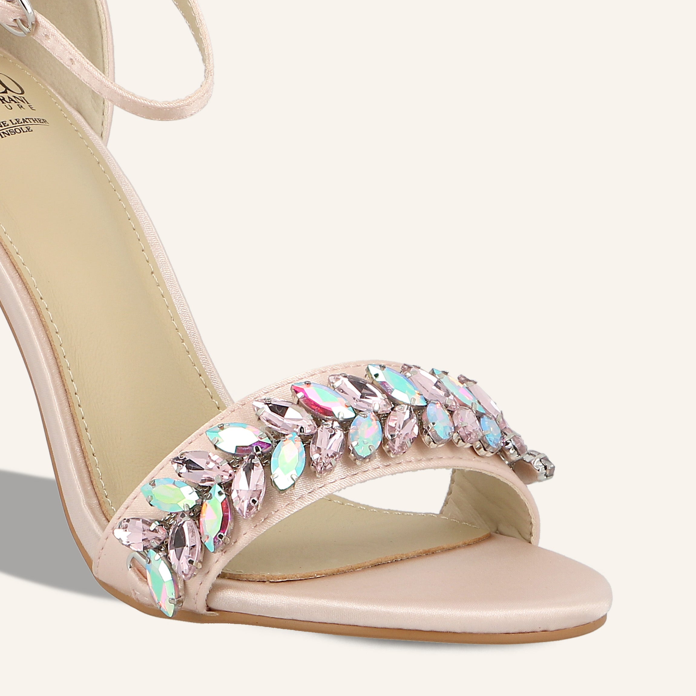 FARAH SATIN CRYSTALS NUDE - SANDALO DONNA