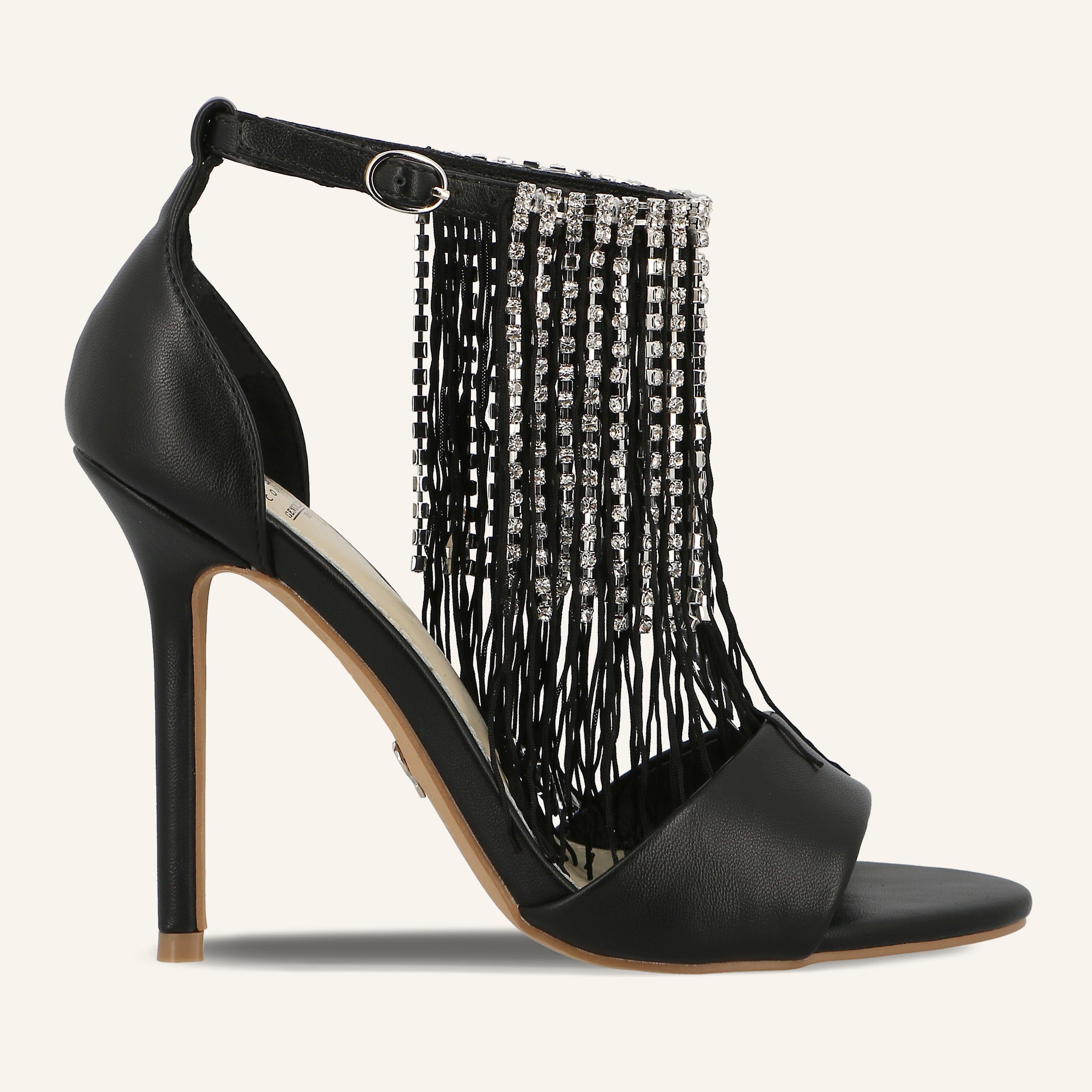 LANA SATIN BLACK - SANDALO DONNA