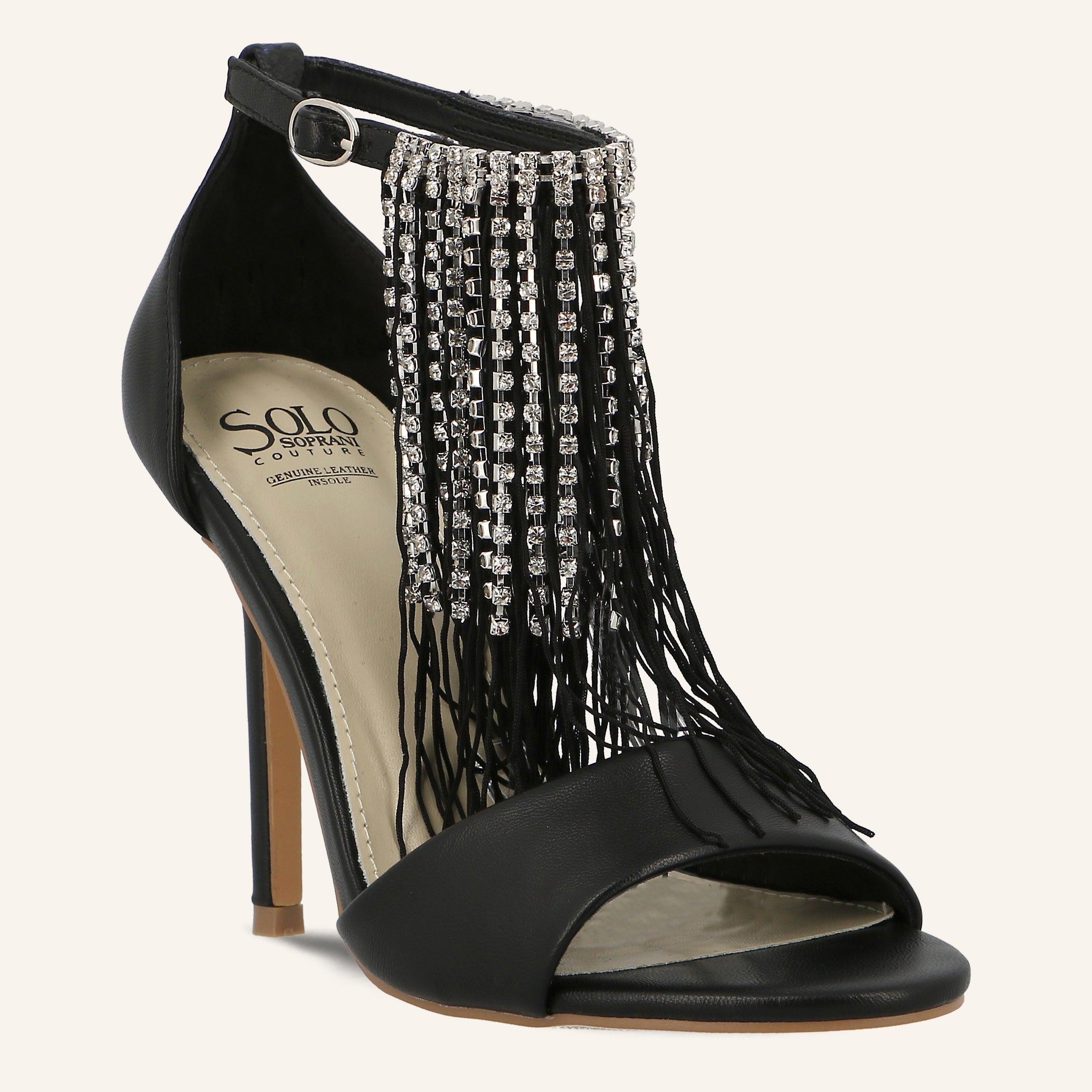 LANA SATIN BLACK - SANDALO DONNA