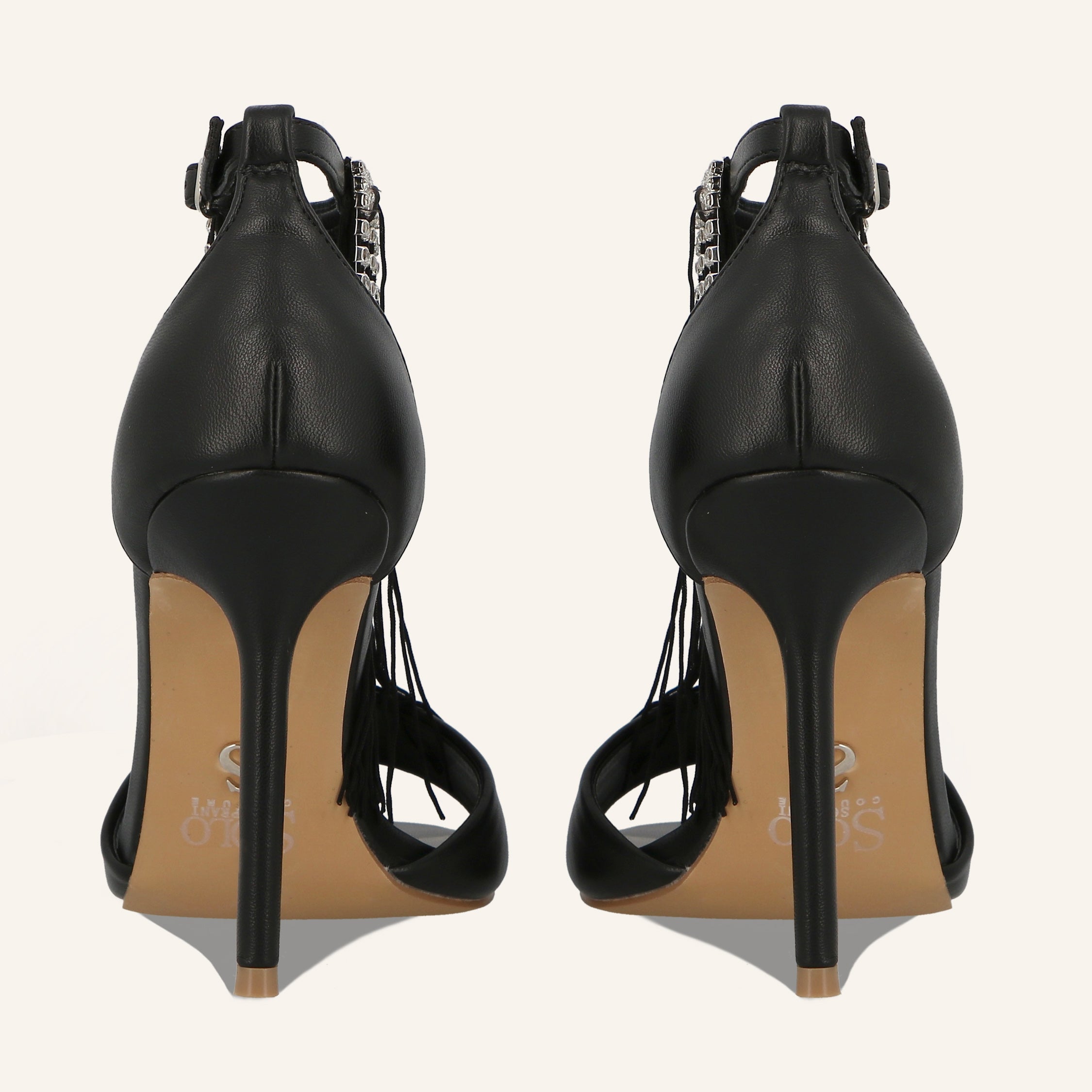 LANA SATIN BLACK - SANDALO DONNA