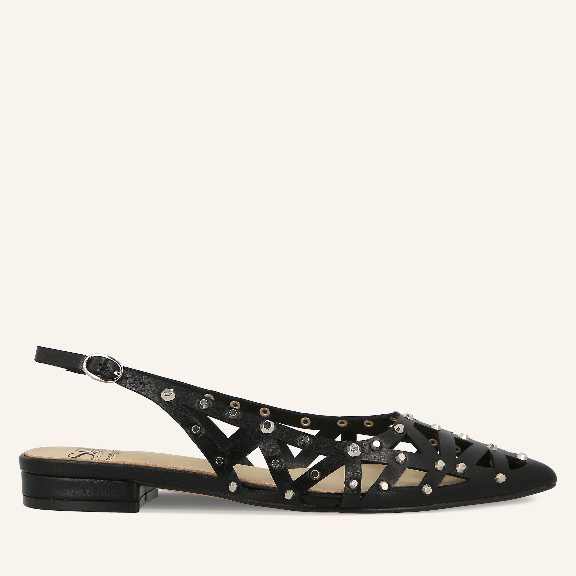 MOANA PU STUDS BLACK - SANDALO DONNA