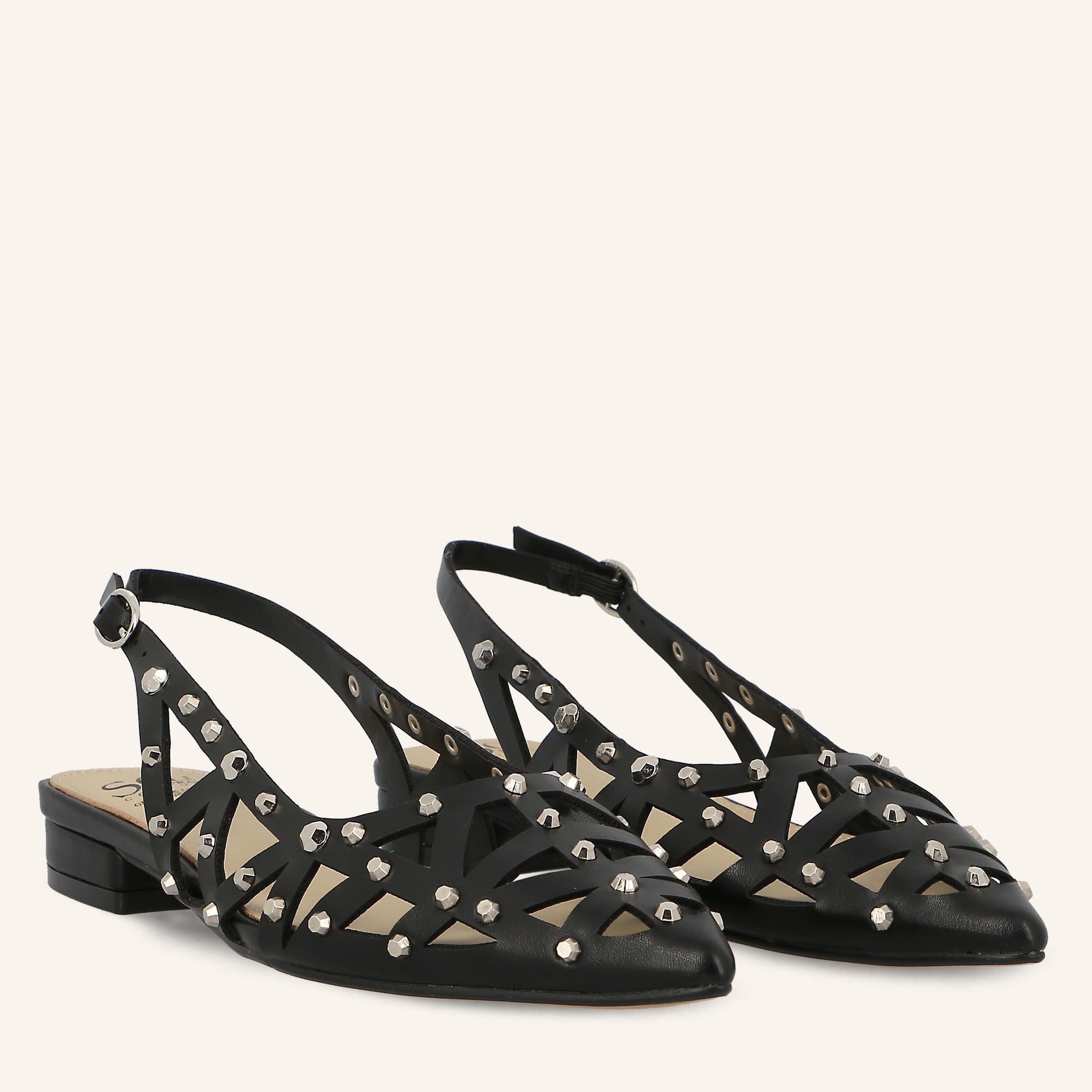 MOANA PU STUDS BLACK - SANDALO DONNA