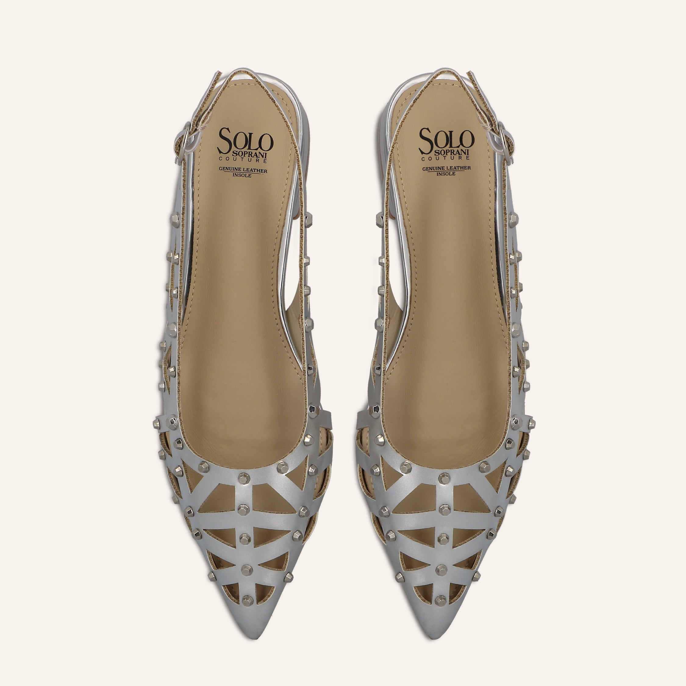 MOANA PU STUDS SILVER - SANDALO DONNA