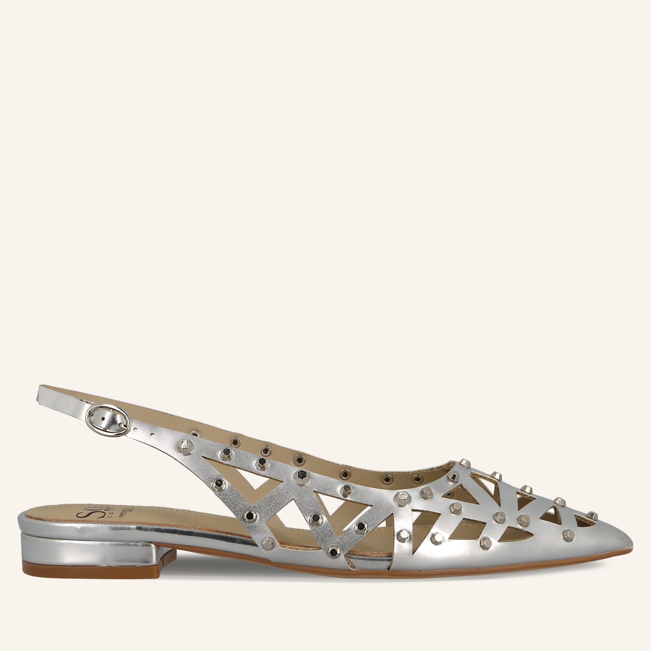 MOANA PU STUDS SILVER - SANDALO DONNA