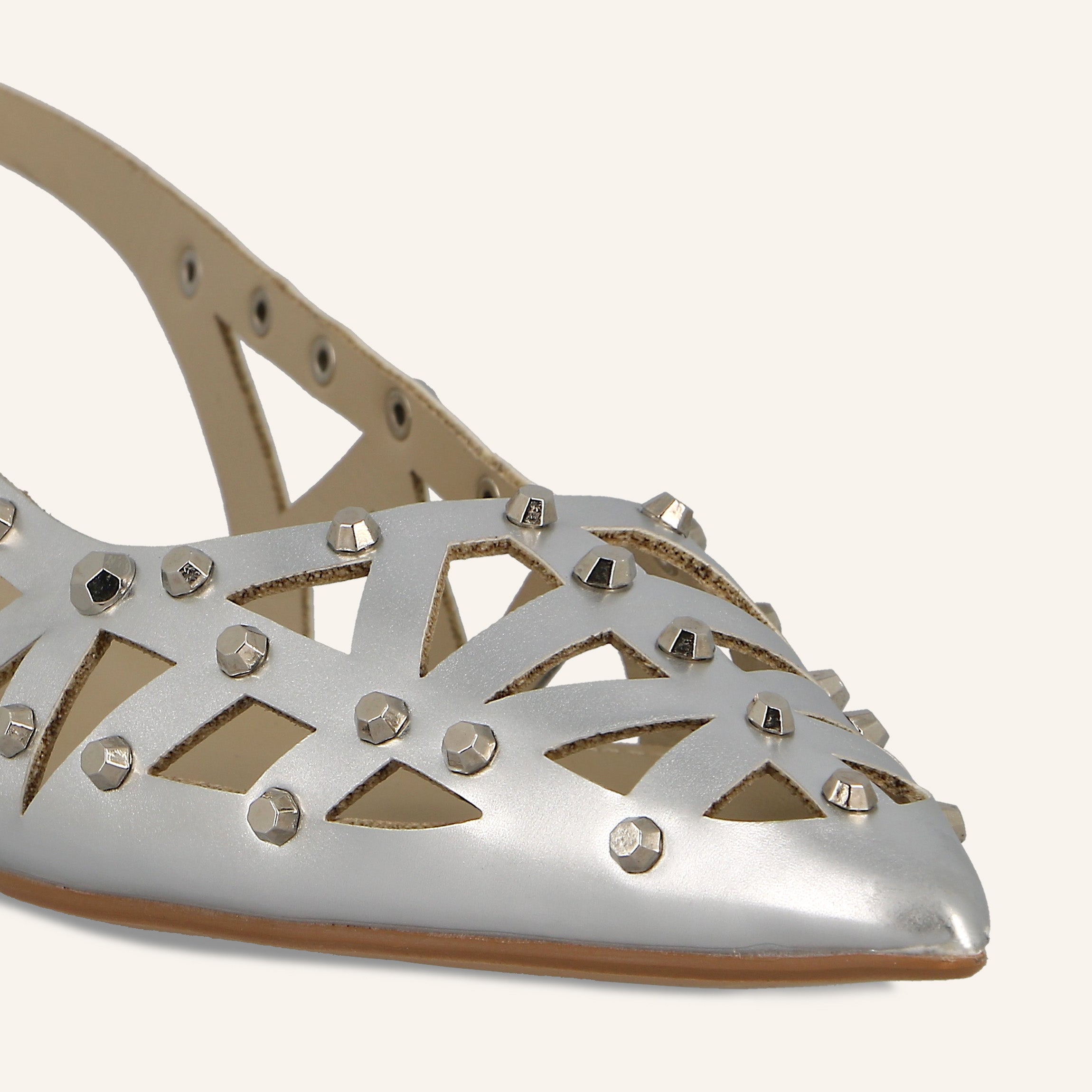 MOANA PU STUDS SILVER - SANDALO DONNA