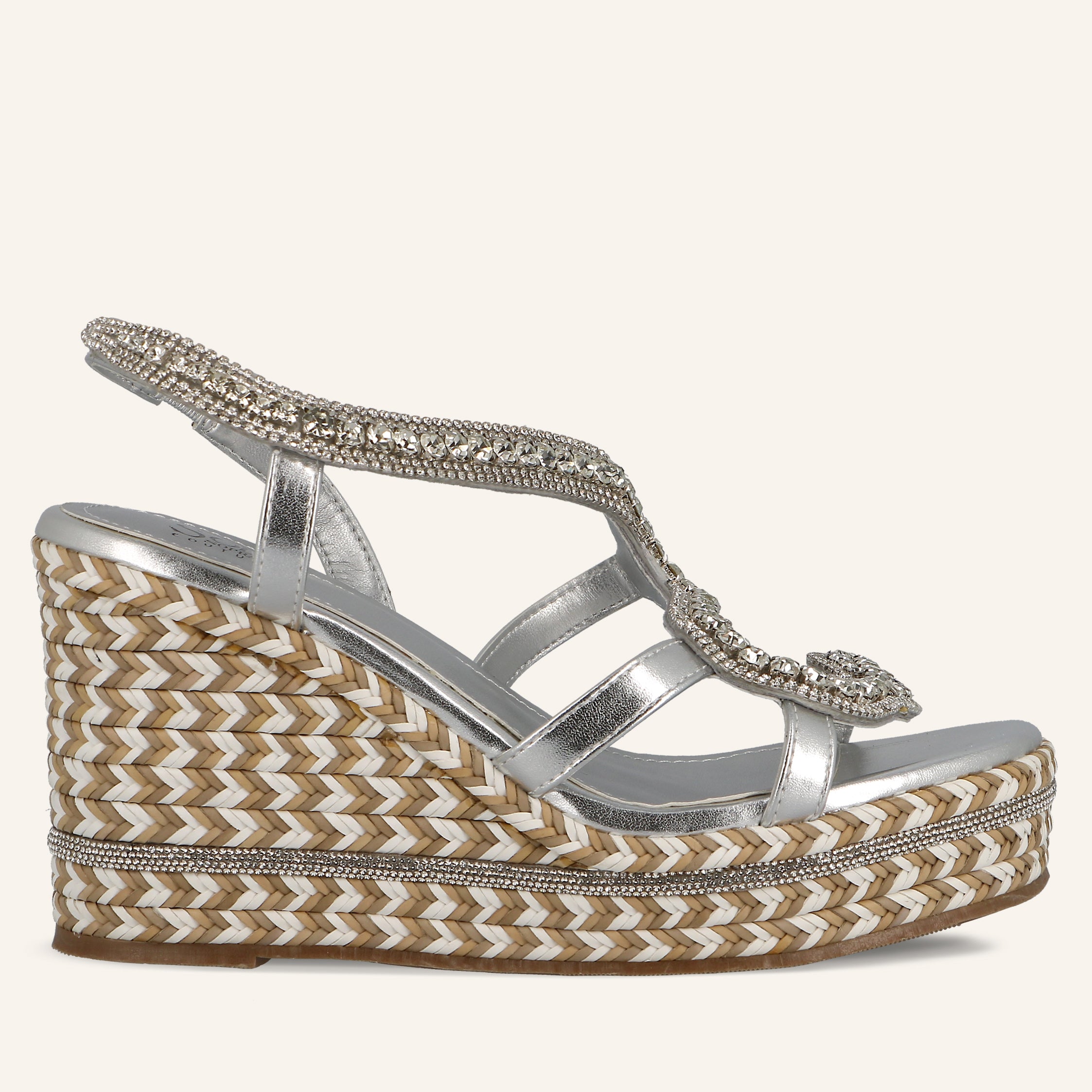 MORELIA PU METAL PATCH SNAKE SILVER - SANDALO DONNA