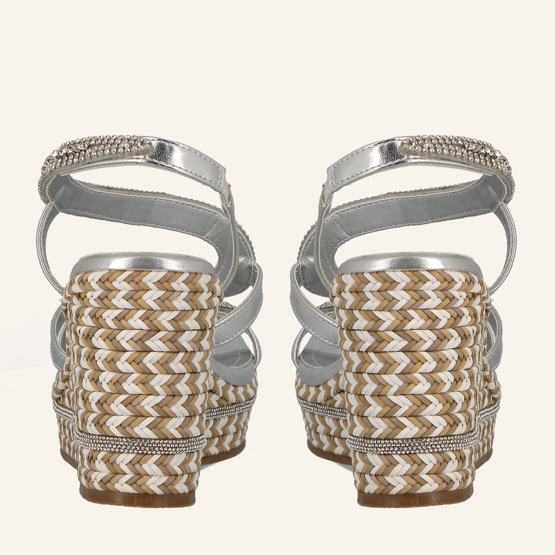 MORELIA PU METAL PATCH SNAKE SILVER - SANDALO DONNA