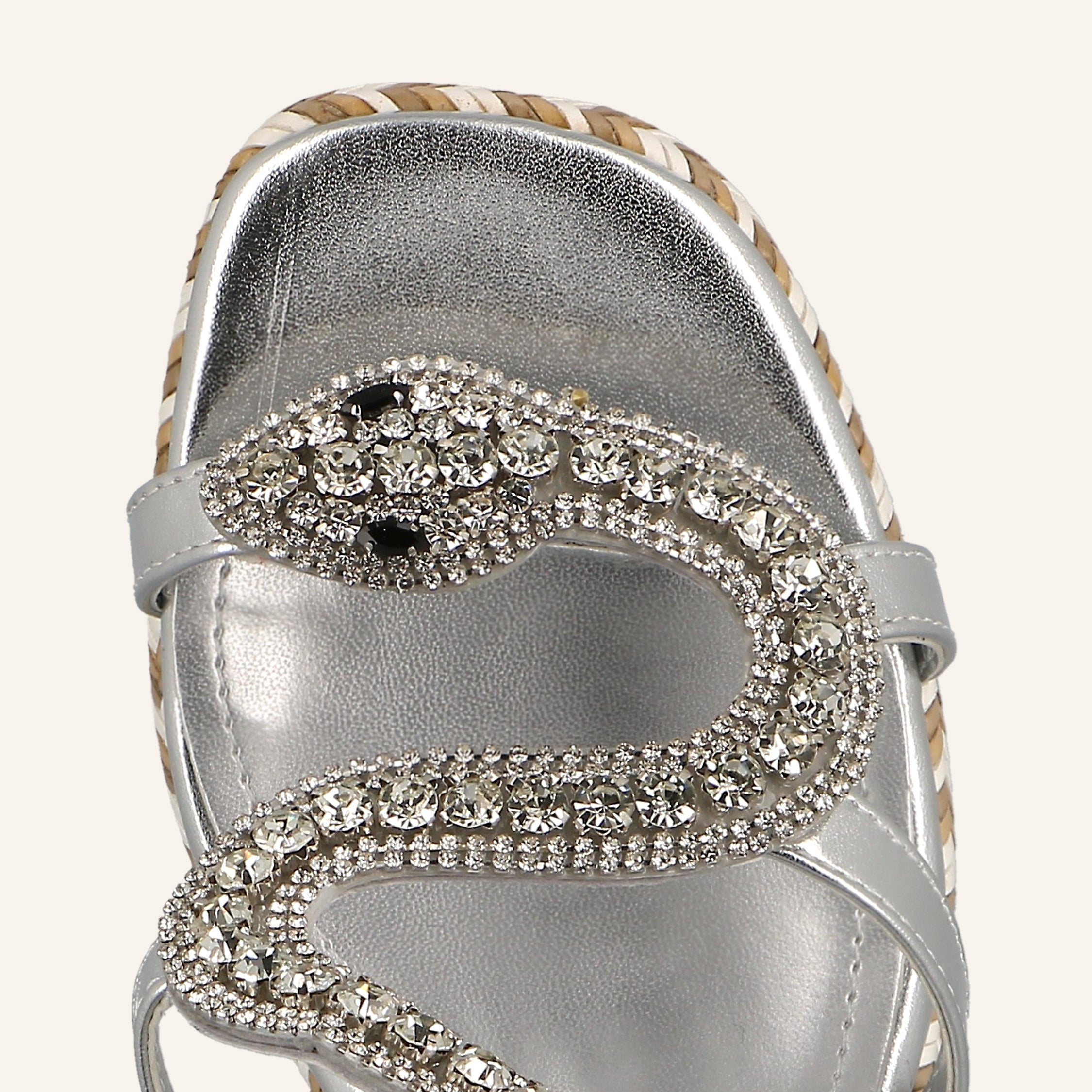 MORELIA PU METAL PATCH SNAKE SILVER - SANDALO DONNA