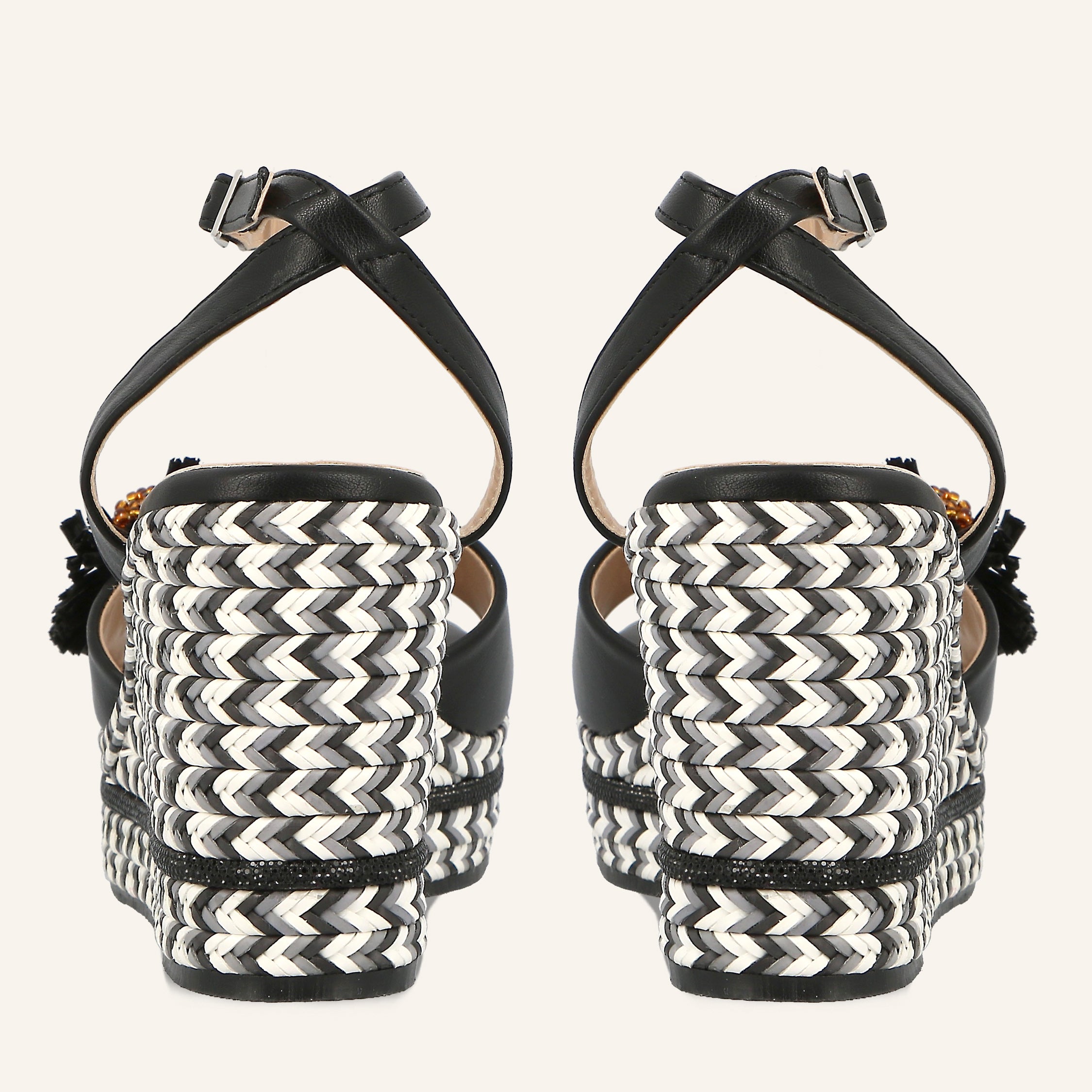 MORELIA NBK PATCH FLOWER BLACK - SANDALO DONNA