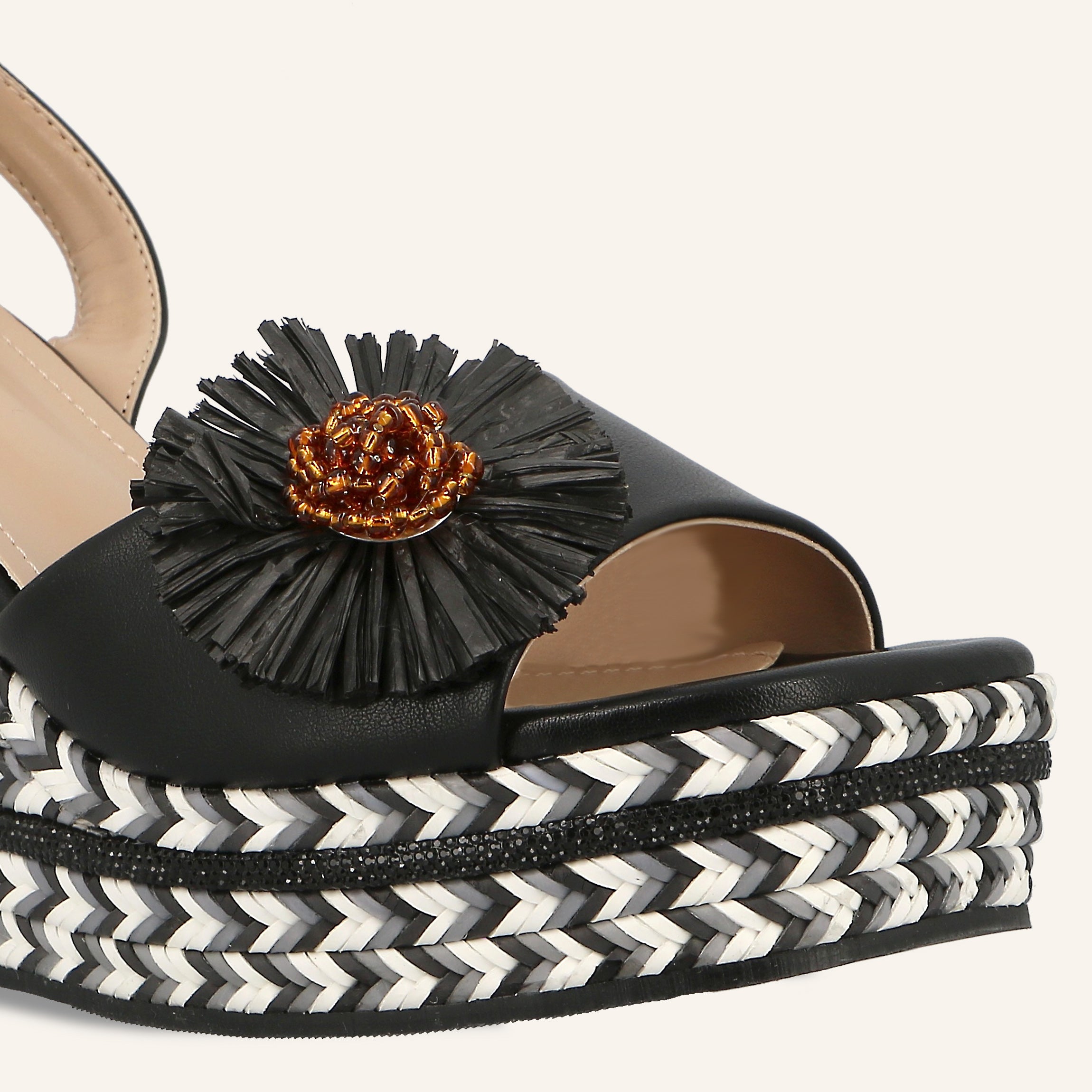 MORELIA NBK PATCH FLOWER BLACK - SANDALO DONNA