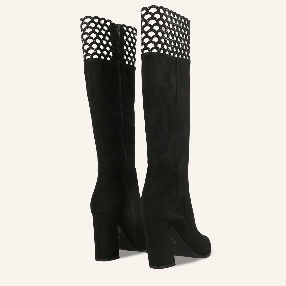 Stivali Texas in Suede Blck con Bordo Traforato | Solo Soprani
