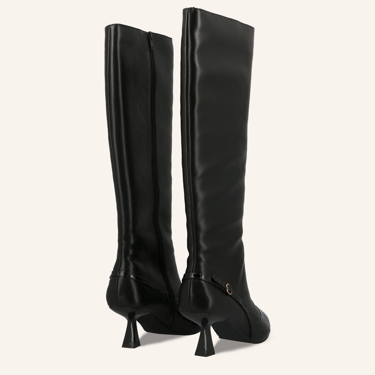 Stivale Helena Nero Effetto Sling-Back con Puntale Cocco | Solo Soprani