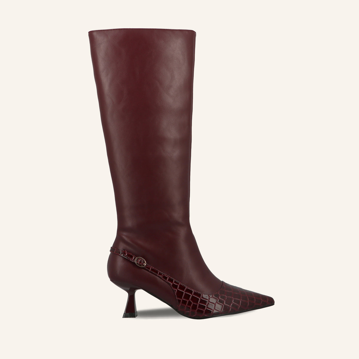Stivale Helena Bordeaux Effetto Sling-Back con Puntale Cocco | Solo Soprani