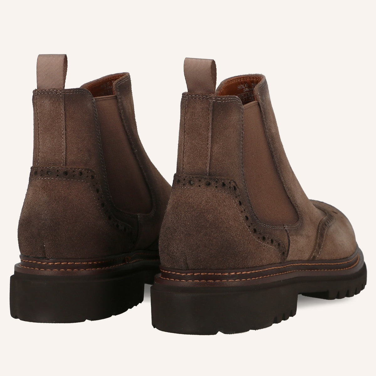 Stivaletto Chelsea Brogue Zigor in Suede Marrone Chiaro | Solo Soprani